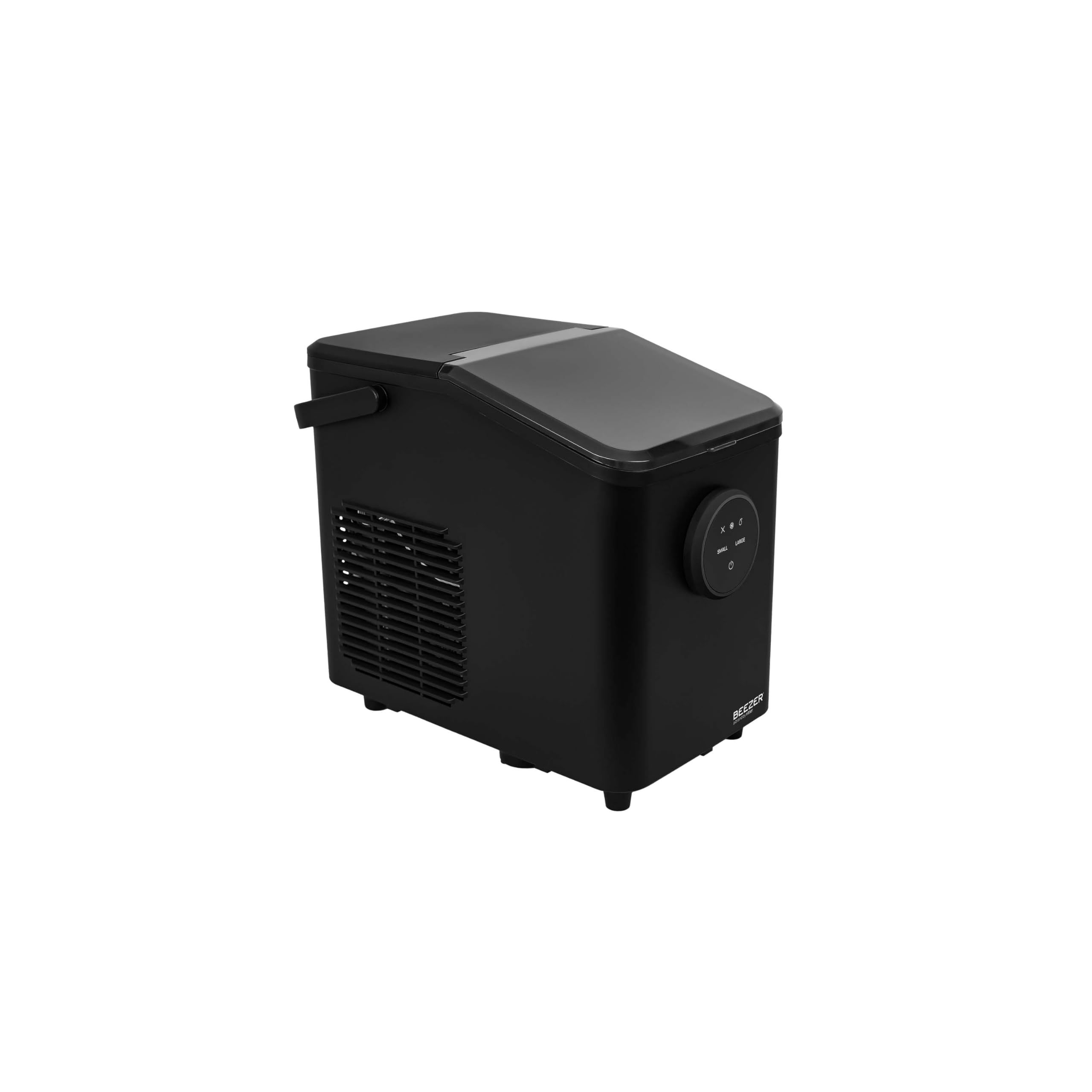 BEEZER® IceCube mini Eiswürfelmaschine, schnelle Eiswürfel, 2 Eiswürfelgrößen, kompakt und tragbar, Schwarz