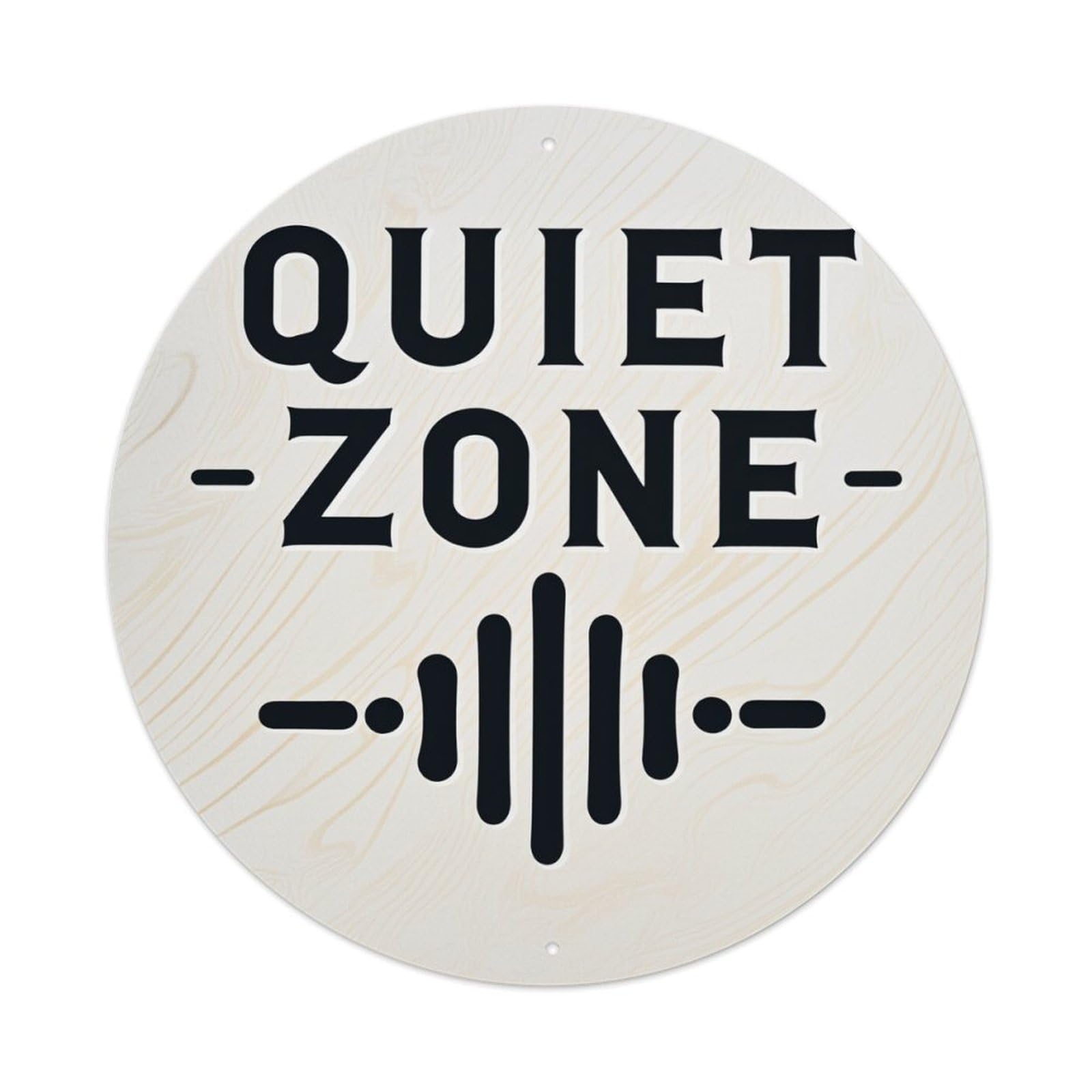 Wmlzdnwr Vintage Quiet Zone Sign With Sound Waves Pattern Round Tin Sign,Retro Wall Art,Metal Poster For Home, Bar, Garage, Cafe, Rustic Indoor & Outdoor Decor, 8X8 Inches