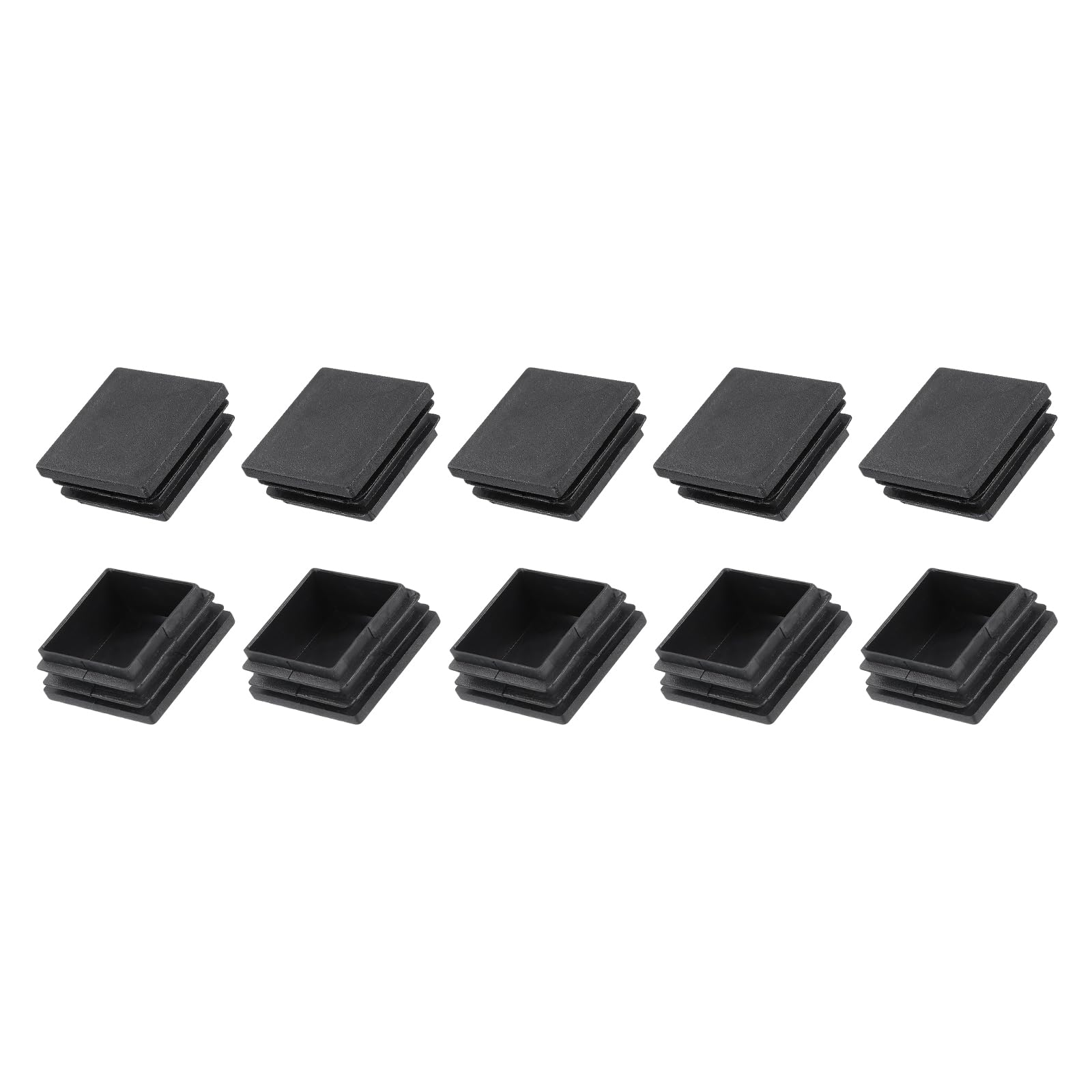 METALLIXITY Square Tube End Cap(40 x 40mm) 10Pcs, Plastic Plugs Insert End Caps Pipe Cap Cover Threaded End Blanking Caps Protector - for Square Tube Fence Furniture Table Chair Legs, Black