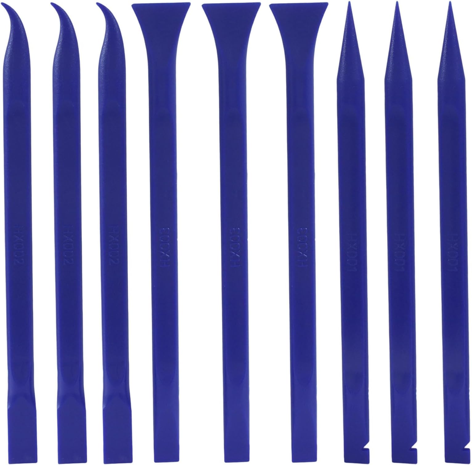 Plastic Scraper Tool 9 Pieces Non-Scratch Cleaning Kit for Tight Spaces, Remove Stickers Labels Oil Stains Food Dirt(Blue)