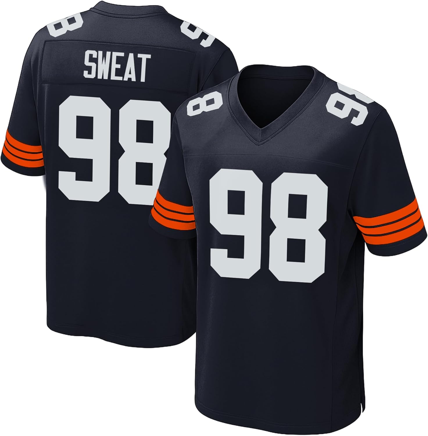 Custom Stitched Football Jersey Youth Men, Personalized Team Shirt, NavyBlue & Orange No Brand/Logos Shirt