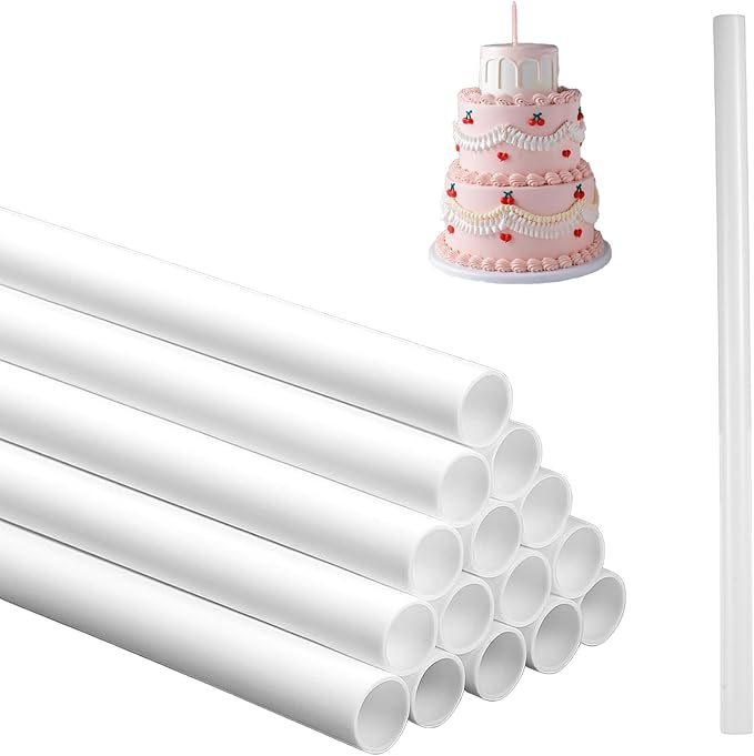 150 Pcs White Plastic Cake Dowel Rods, 9.5 Inch Length