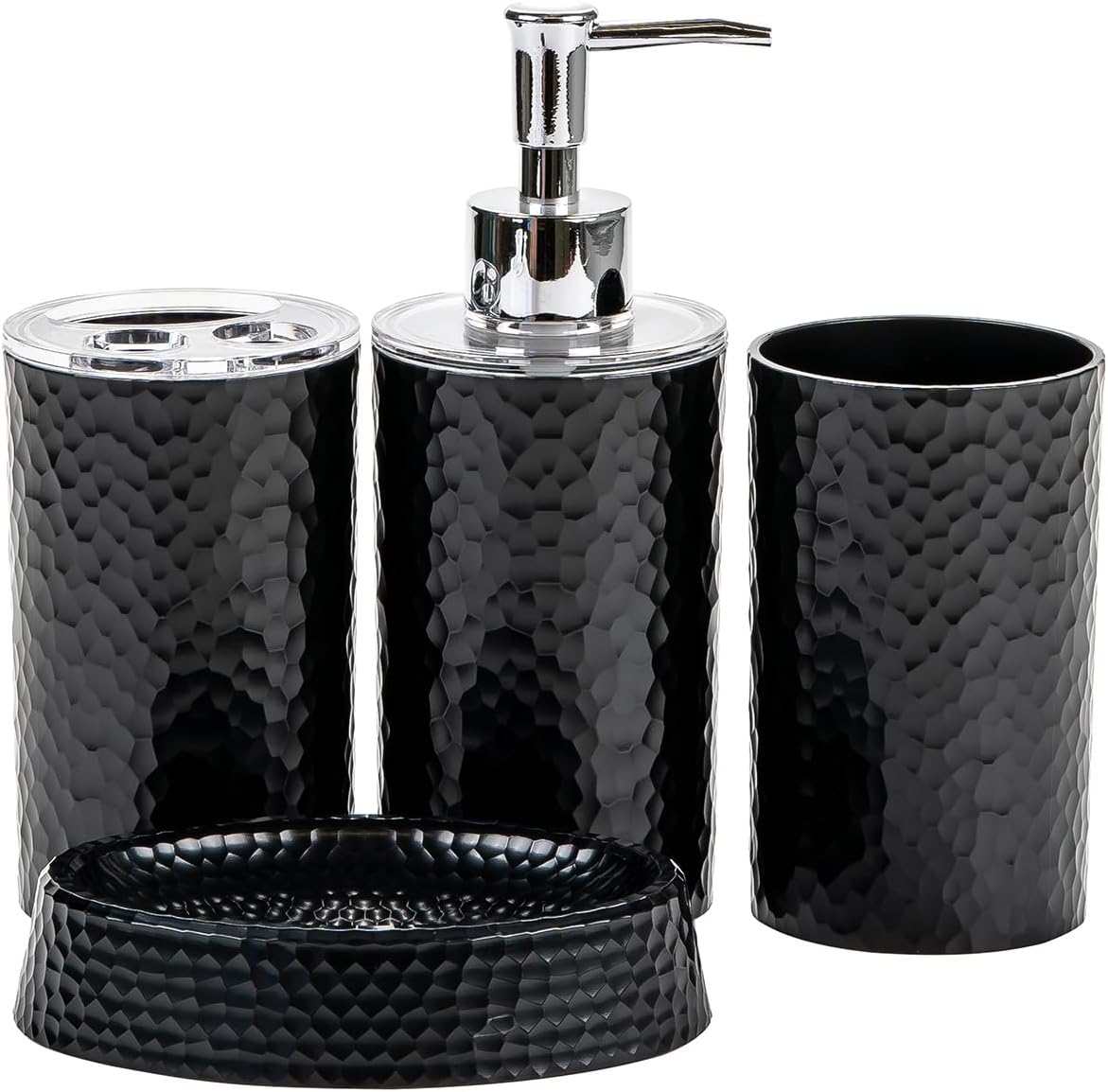 Amazon.com: fontal Black Bathroom Accessories Set,Plastic Bathroom ...