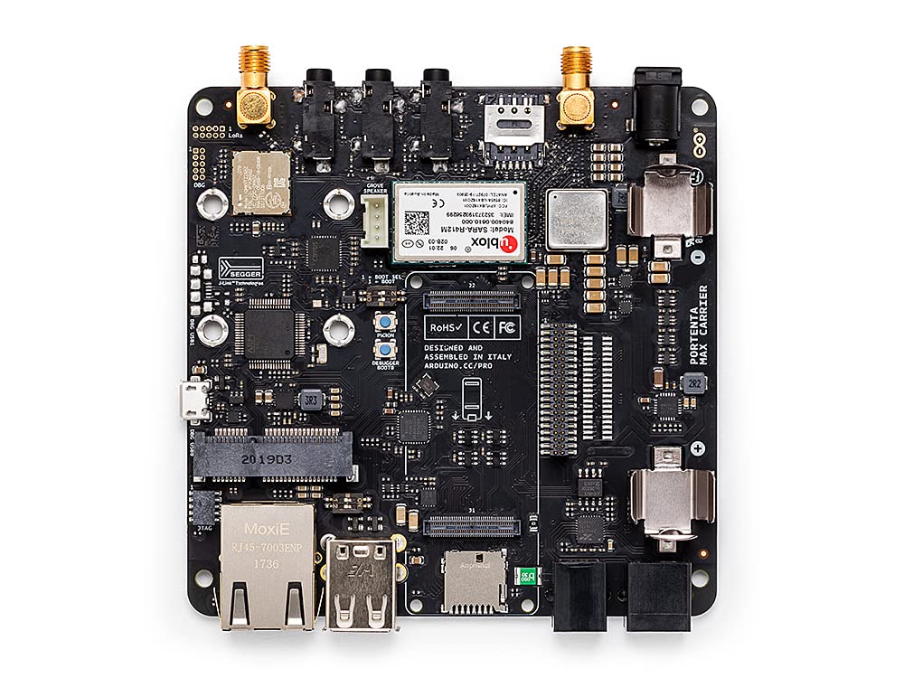 Arduino Pro Portenta MAX Carrier [ABX00043] - Placa de expansión para Portenta H7, Ideal para proyectos avanzados, IoT, visión Artificial y Aplicaciones industriales con Arduino IDE.