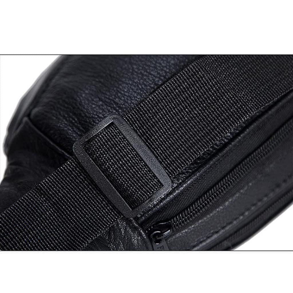 FMURY Fanny Pack męskie skórzane torby na talię torba holograficzna torebka bananowy pasek, Czarny, 33cn*14cm*14cm