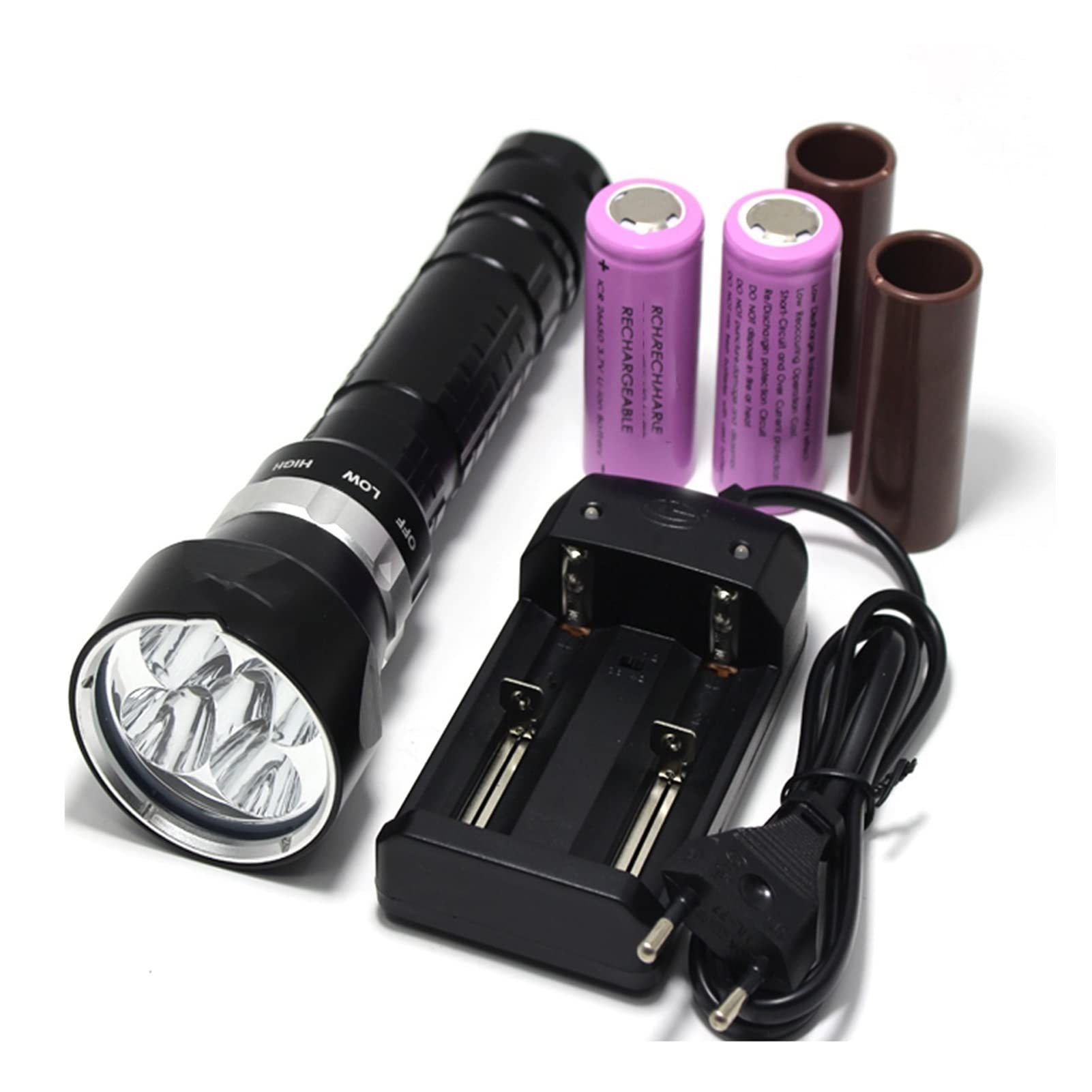 Latarka do nurkowania, 50W 3-tryb 8000 Lumen XM-L2 5 x L2 LED Nurkowanie latarka 200m podwodna wodoodporna PROWADZONY Lampa błyskowa Lampion.(A)
