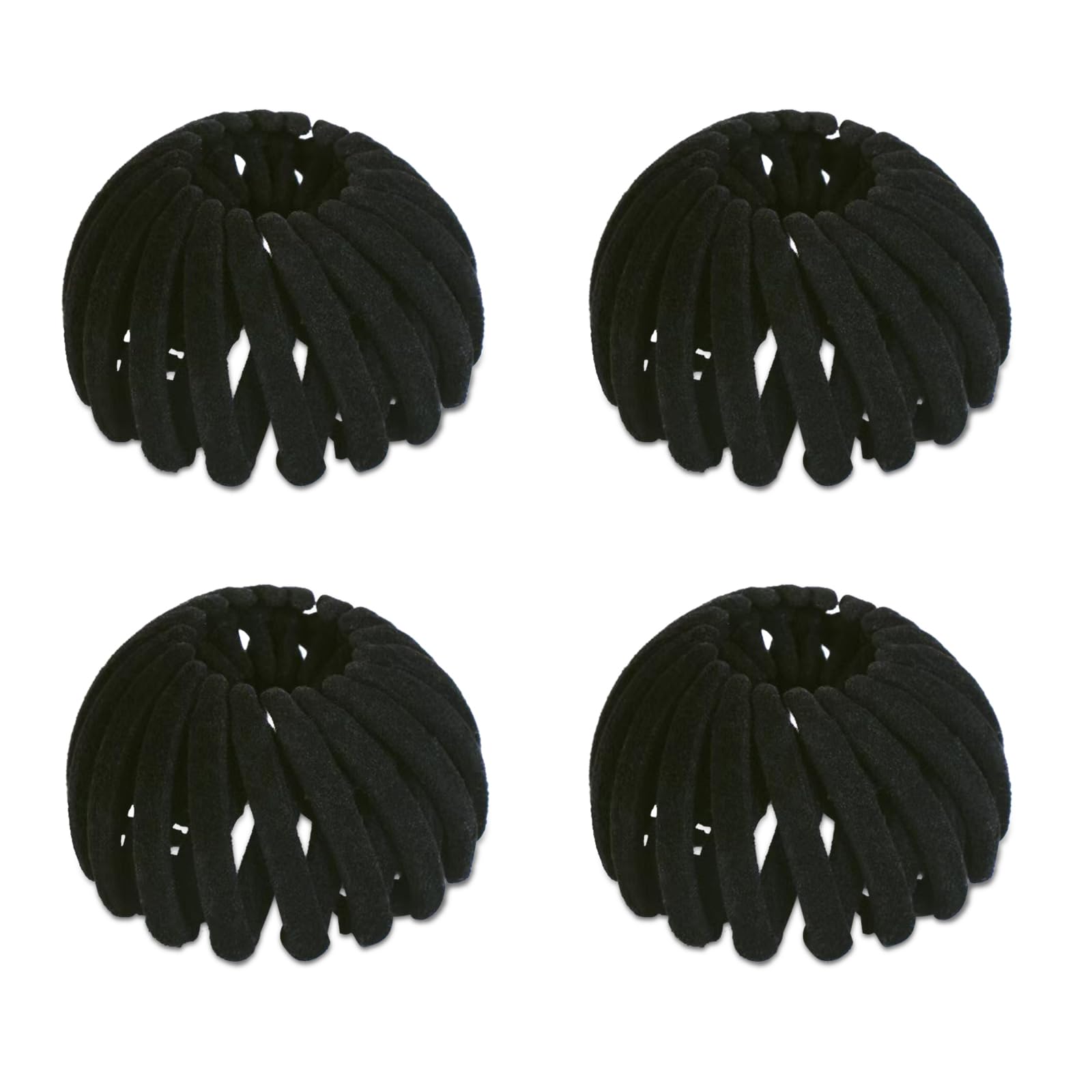 Bailinks 4 Pcs Hair Bun Tool Set, Expandable Geometric Hair Loops and Ponytail Holder Clips