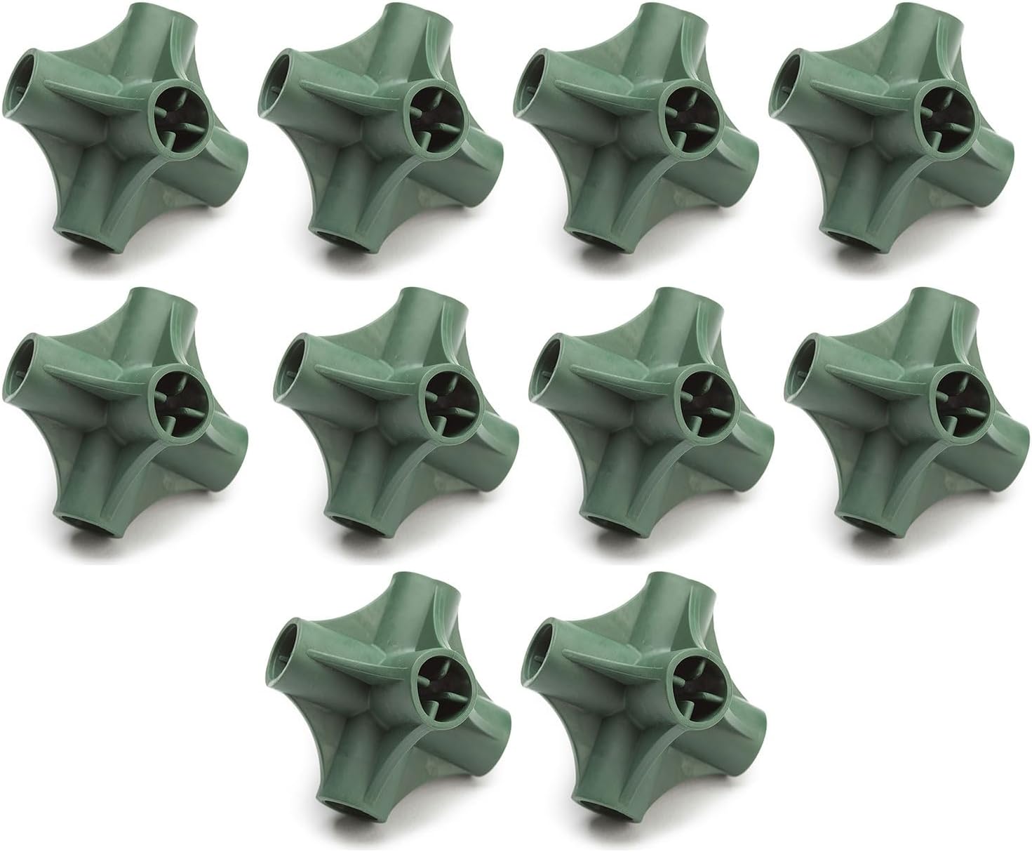 EarlyGrow Flexi 6 Connector Flexible Cane Ball for Building Protective Fruit Cages and Netting Frames, with Canes, Bamboo and Garden Stakes - Pack of 10