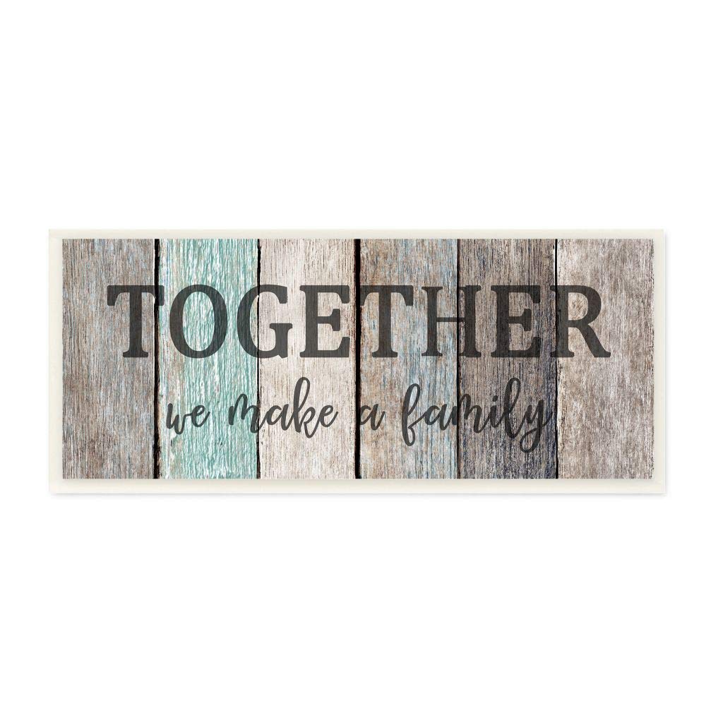 Stupell Industries Together We Make a Family Quote Rustic Sign Home Text, Designed by Kim Allen Art, 7 x 17, Wall Plaque