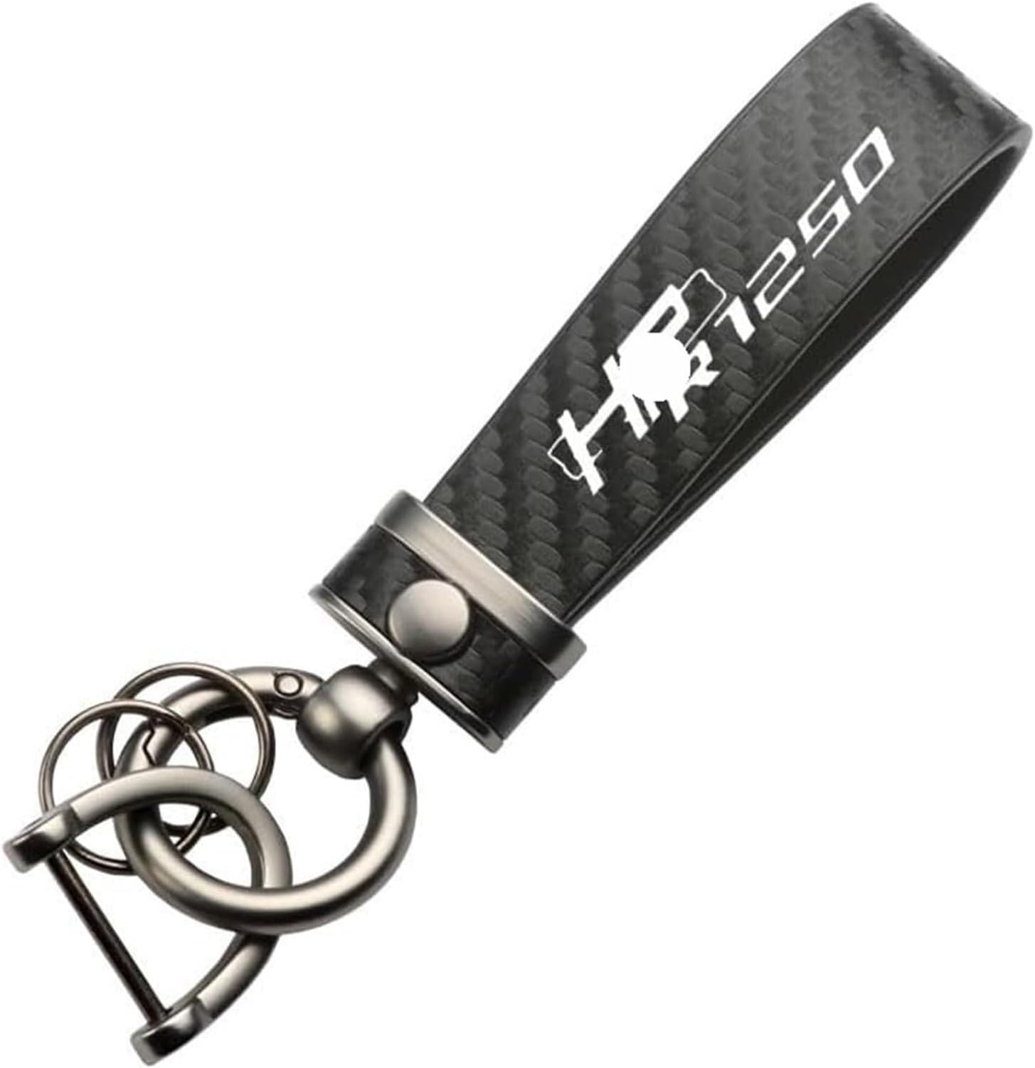 Faozhuo Zinc Alloy Motorcycle Keychain for R1250GS HP ADV Adventure Carbon Fiber Style Key Ring Keyring Thank You Gift for Riders Fans