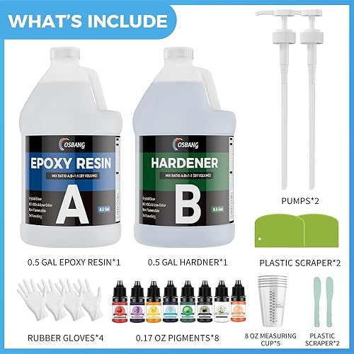 Miniatura 6 de Resina epoxi de 2 galones, kit de fundición transparente para manualidades y principiantes, resina epoxi transparente para fundición, recubrimiento,