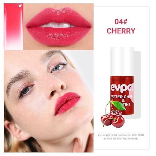 Miniatura 9 de evpct Juego de 3 brillos labiales teñidos con color melocotón, fresa, sandía, mini cambio de color transparente que cambia de PH, para mujeres y