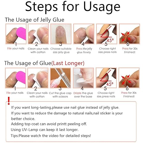 Miniatura 5 de diduikalor Uñas cortas a presión rojas 24 piezas de forma cuadrada uñas postizas con diseños de línea Glod DIY para mujeres y niñas regalos de salón