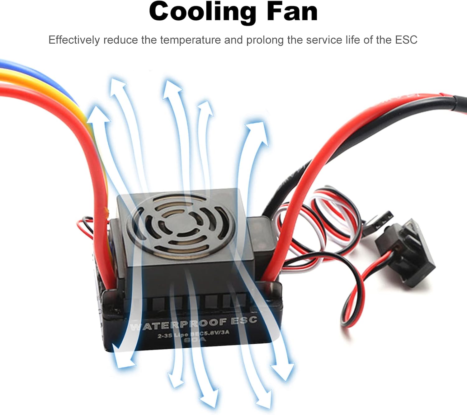 60A Brushless ESC Electronic Speed Controller T Plug 5.8V 3A BEC for 1/10 RC Car
