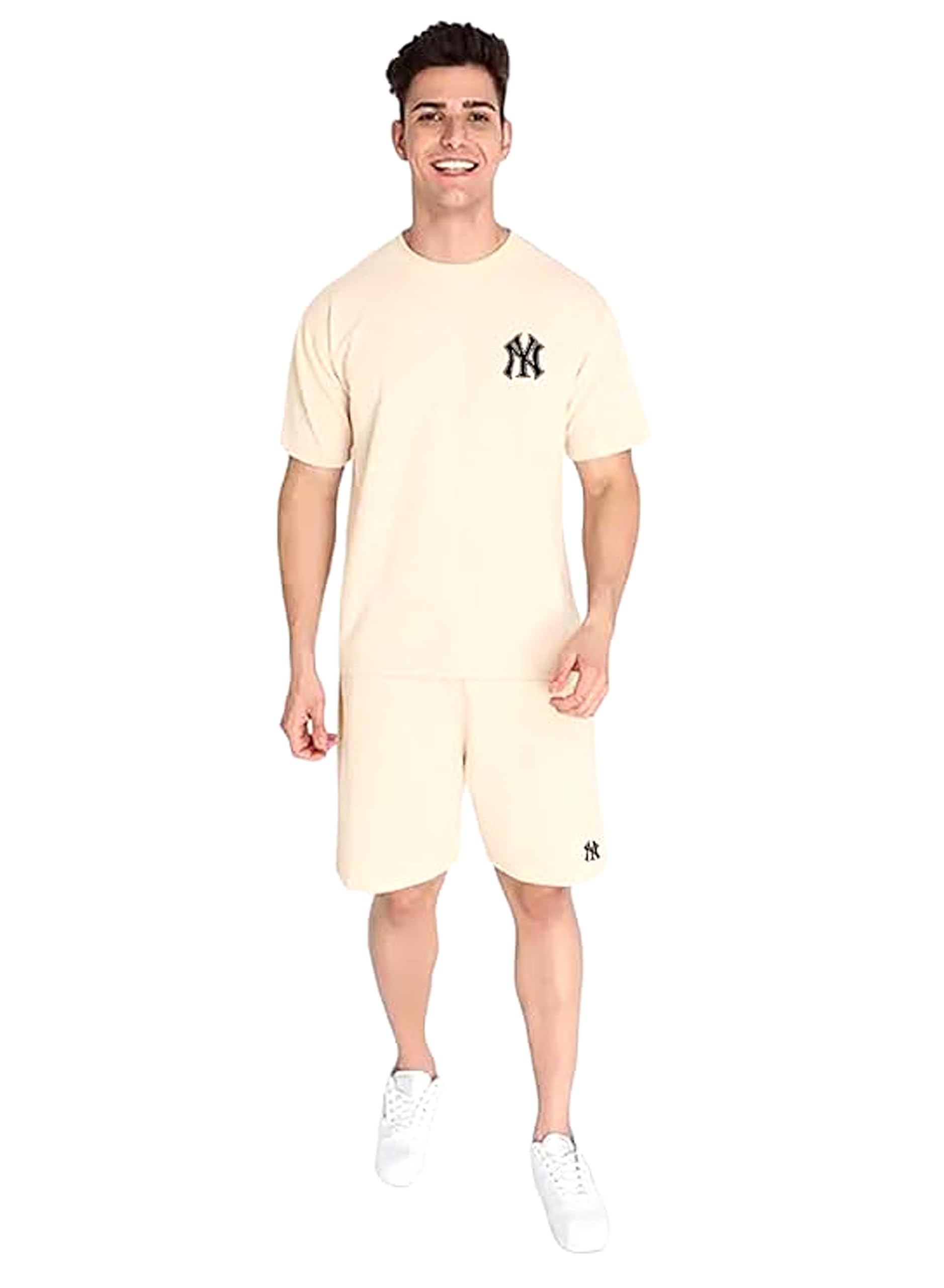 Cotton Blend Casual Round Neck Printed T-Shirt and Shorts Set, Men's Pyjama Co-Ord Set, Sleepwear & Loungewear, Summer Night Wear, Night Suit, Night Dress,Beach Weaver Suit for Men.-image-41