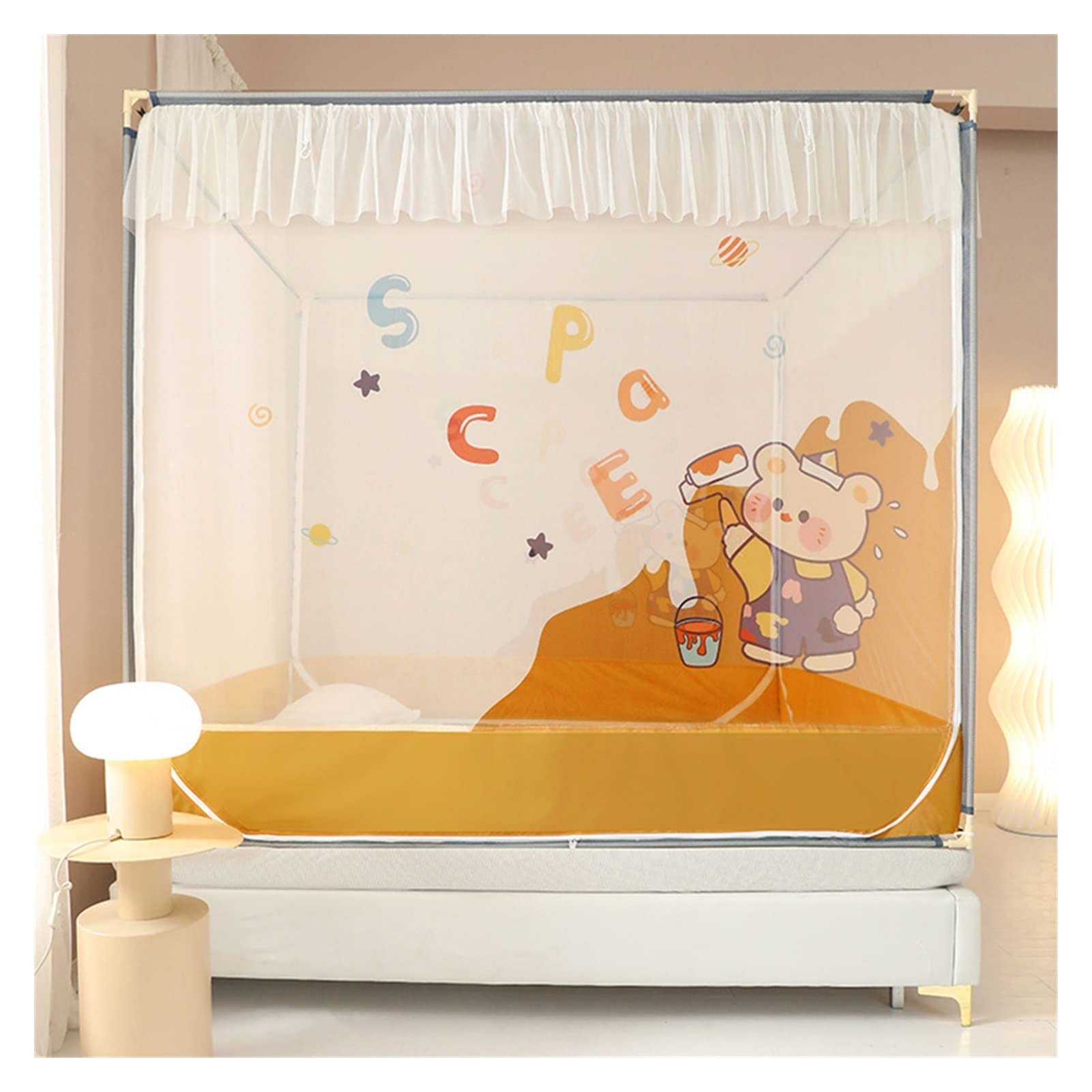 Zanzariera a Scomparsa con Fondo a Rete, Tenda da Letto Pieghevole Portatile a baldacchino per Letto, casa, Camera da Letto, Campeggio all'aperto (Colore: A, Dimensioni: 180 * 200 * 170 cm)