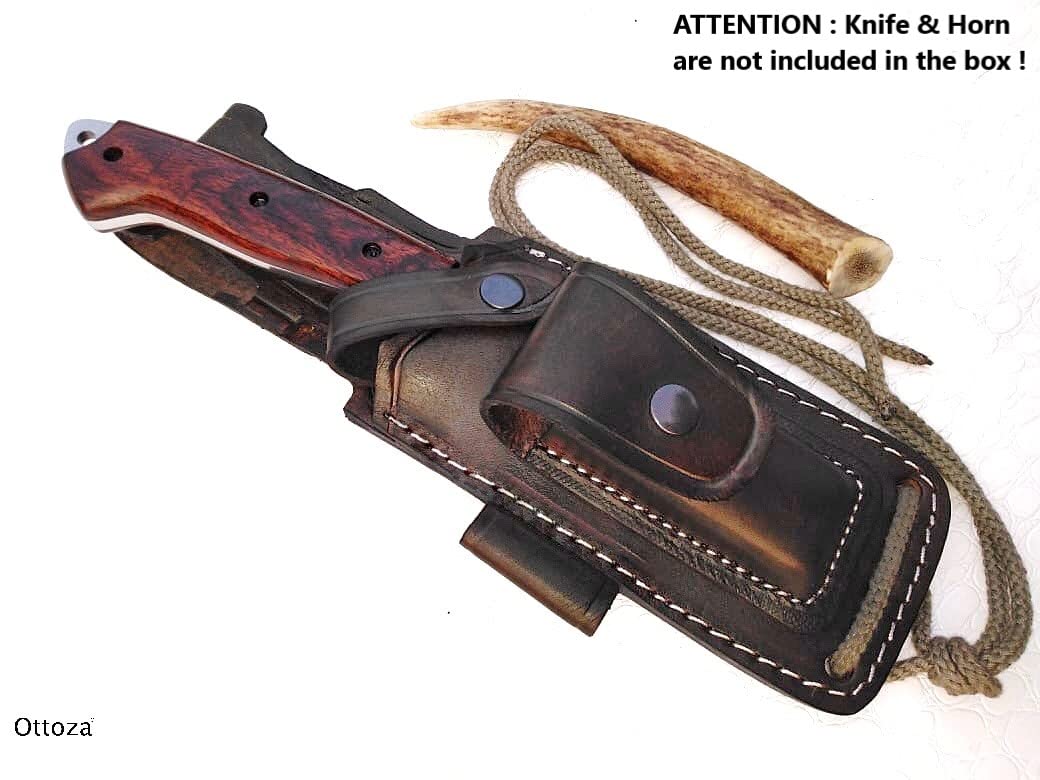Ottoza Handmade Leather Knife Sheath SIDE DRAW Knife Sheath Bushcraft