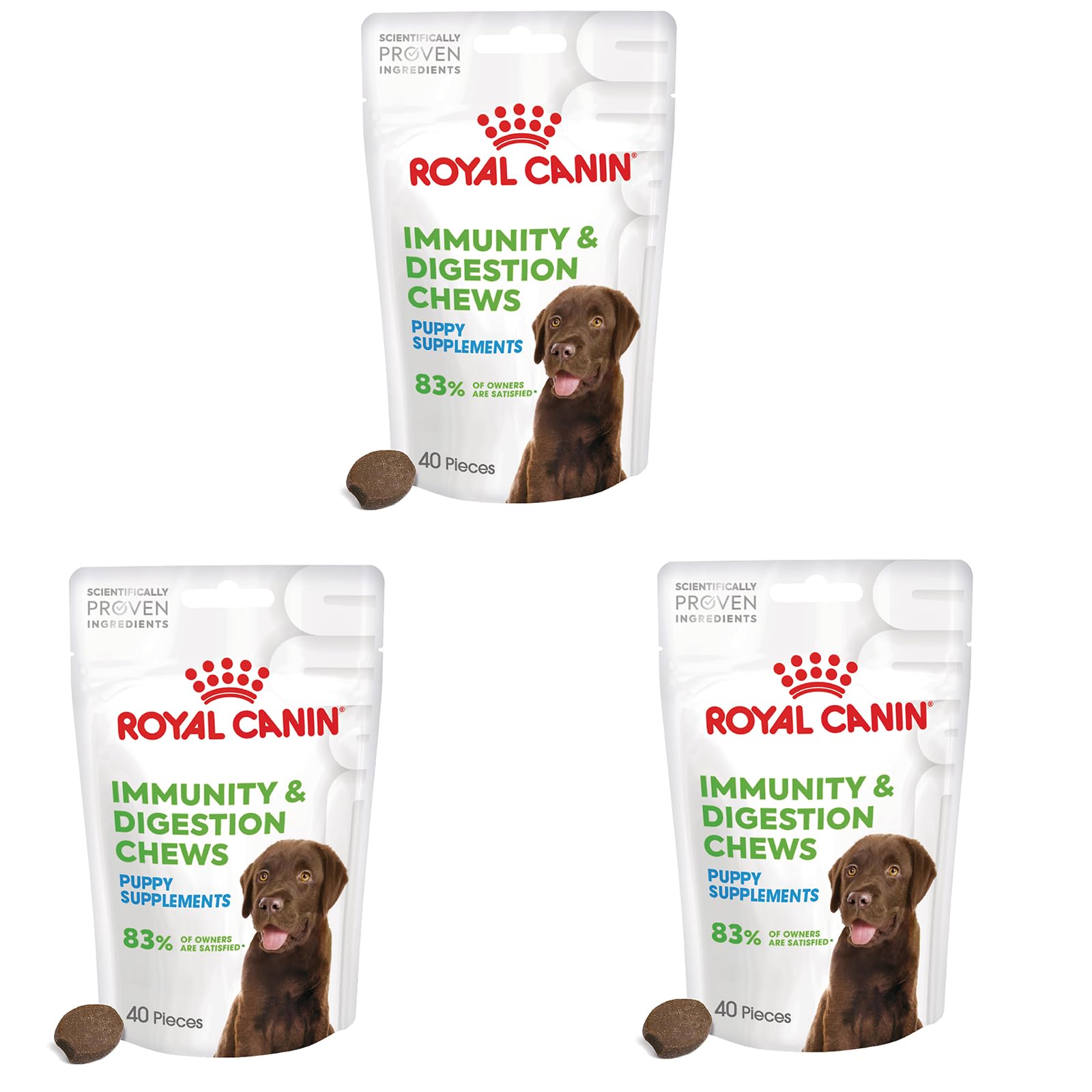 ROYAL CANIN Immunity & Digestion Chews Puppy Supplements | Pack of 3 | 3 x 100 g | Supplementary Feed for Puppies | To Support Digestion & Defences