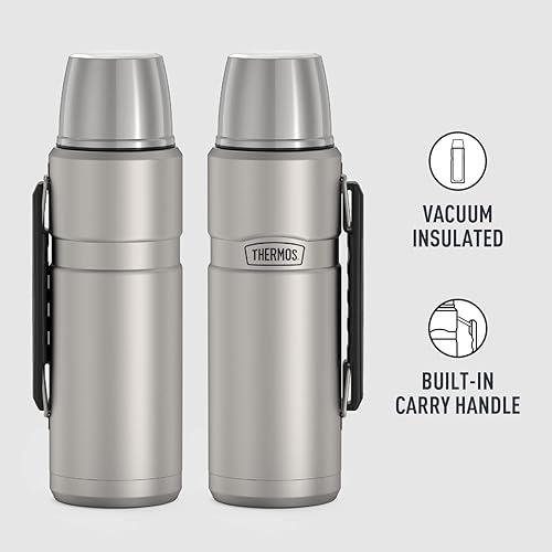 Miniatura 3 de THERMOS Stainless King - Botella de bebidas aislada al vacío, 40 onzas, acero mate y acero inoxidable King aislado al vacío, 24 onzas, azul