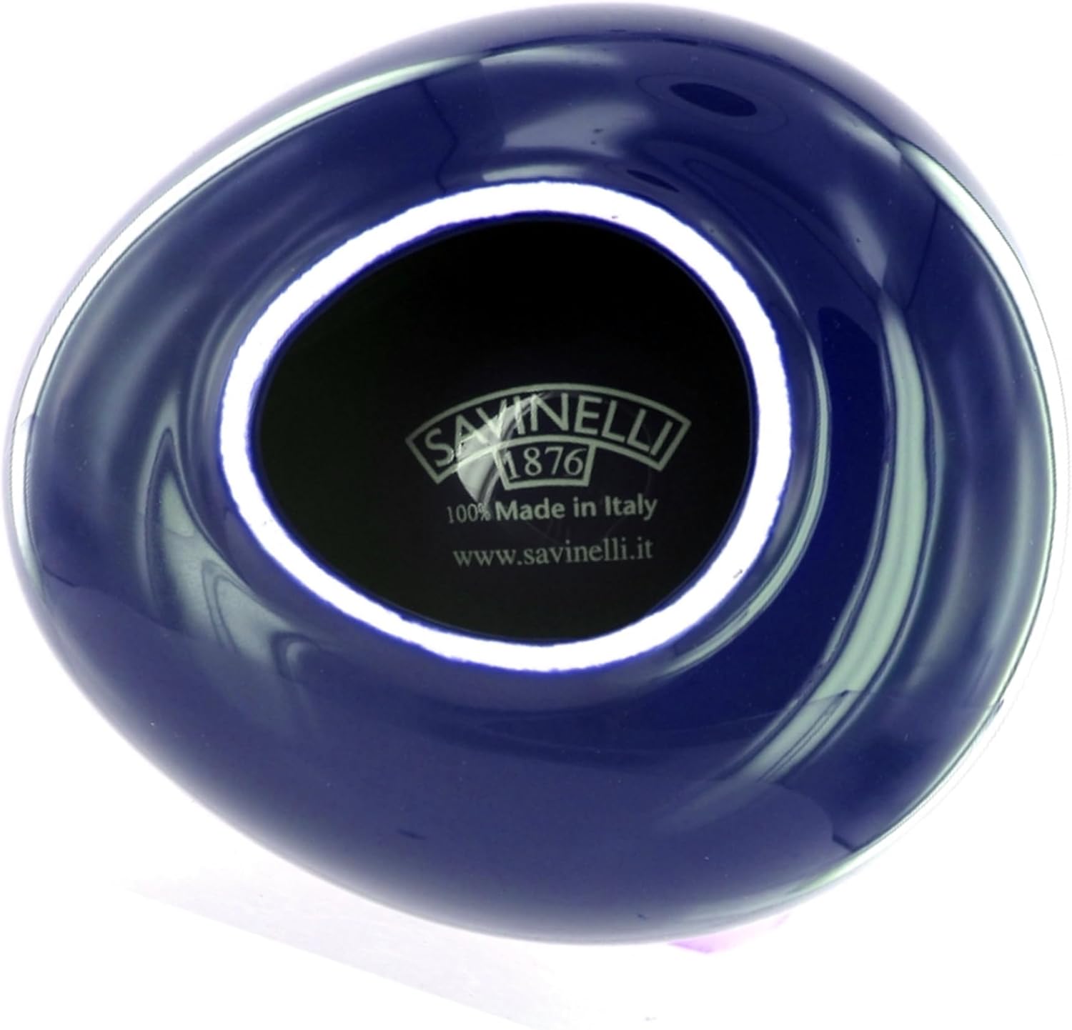 Savinelli Goccia 1 Pipe Ceramic Stand - Wood Pipe Holder, High Gloss Finish (Blue)