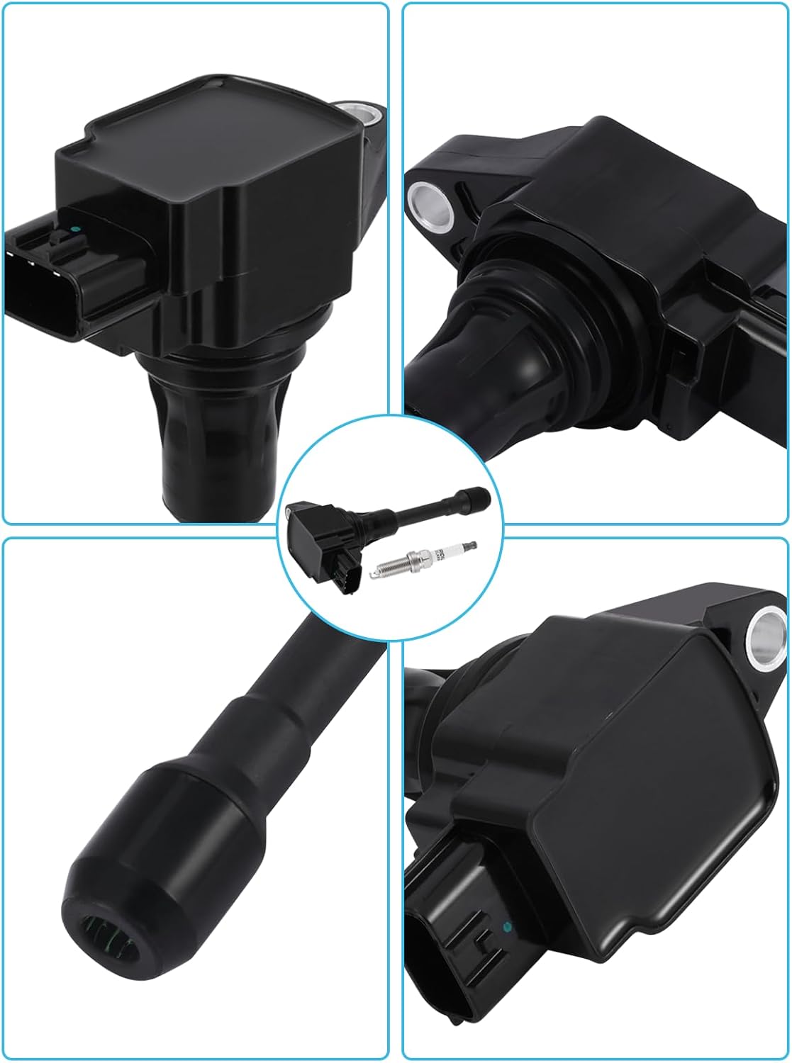 UF549 Ignition Coil Pack 9029 Spark Plug (4PCS) 2005-2019 For 1.6L 1.8L 2.0L 2.5L Nissan Altima Cube NP300 Frontier Rogue Sentra Tiida Urvan Versa XTrail,For 5.6L INFINITI FX50 M56 QX70