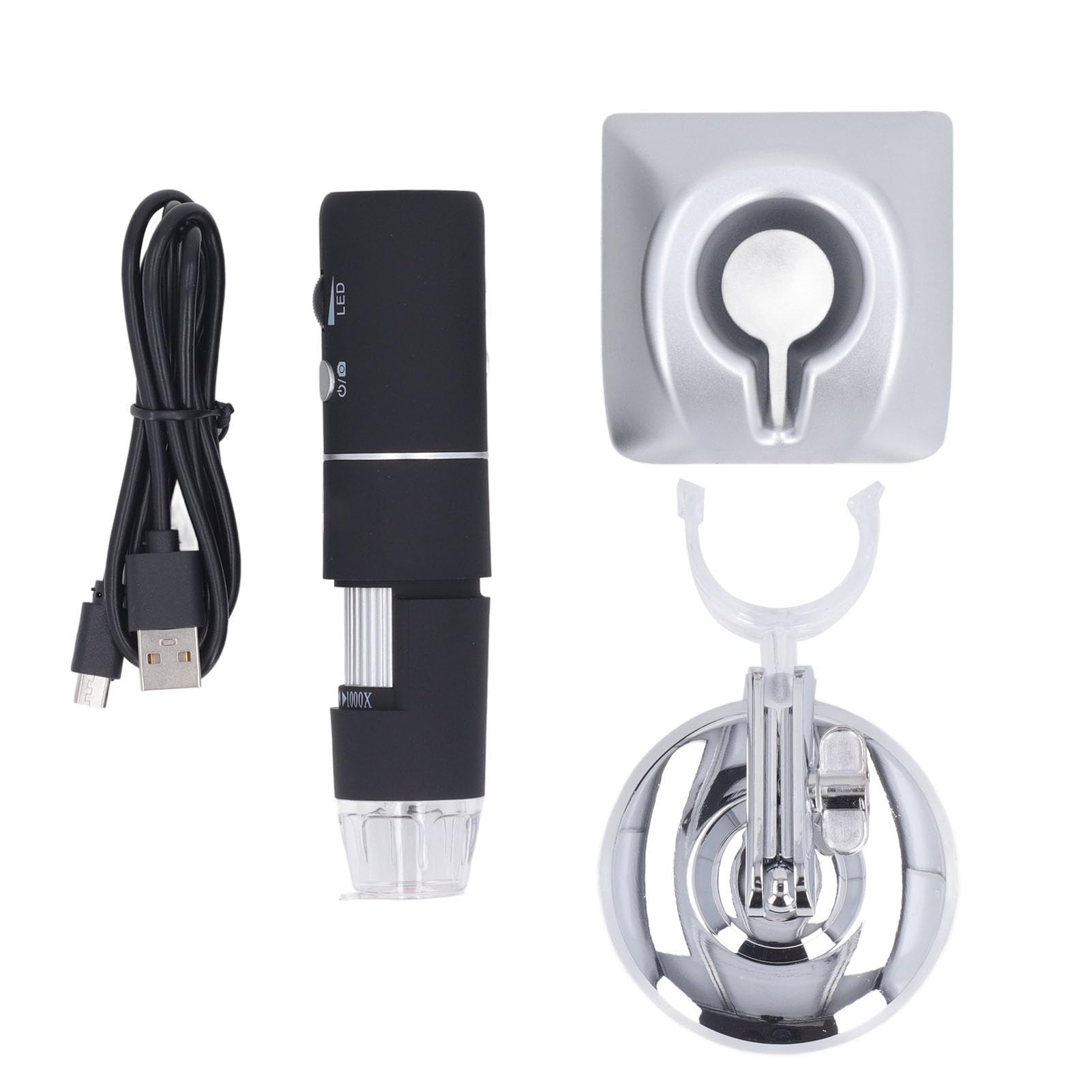 Haofy WiFi-Digitalmikroskop 1000X HD Wireless Handheld USB-Münzkamera-Lupe für IOS (Black)