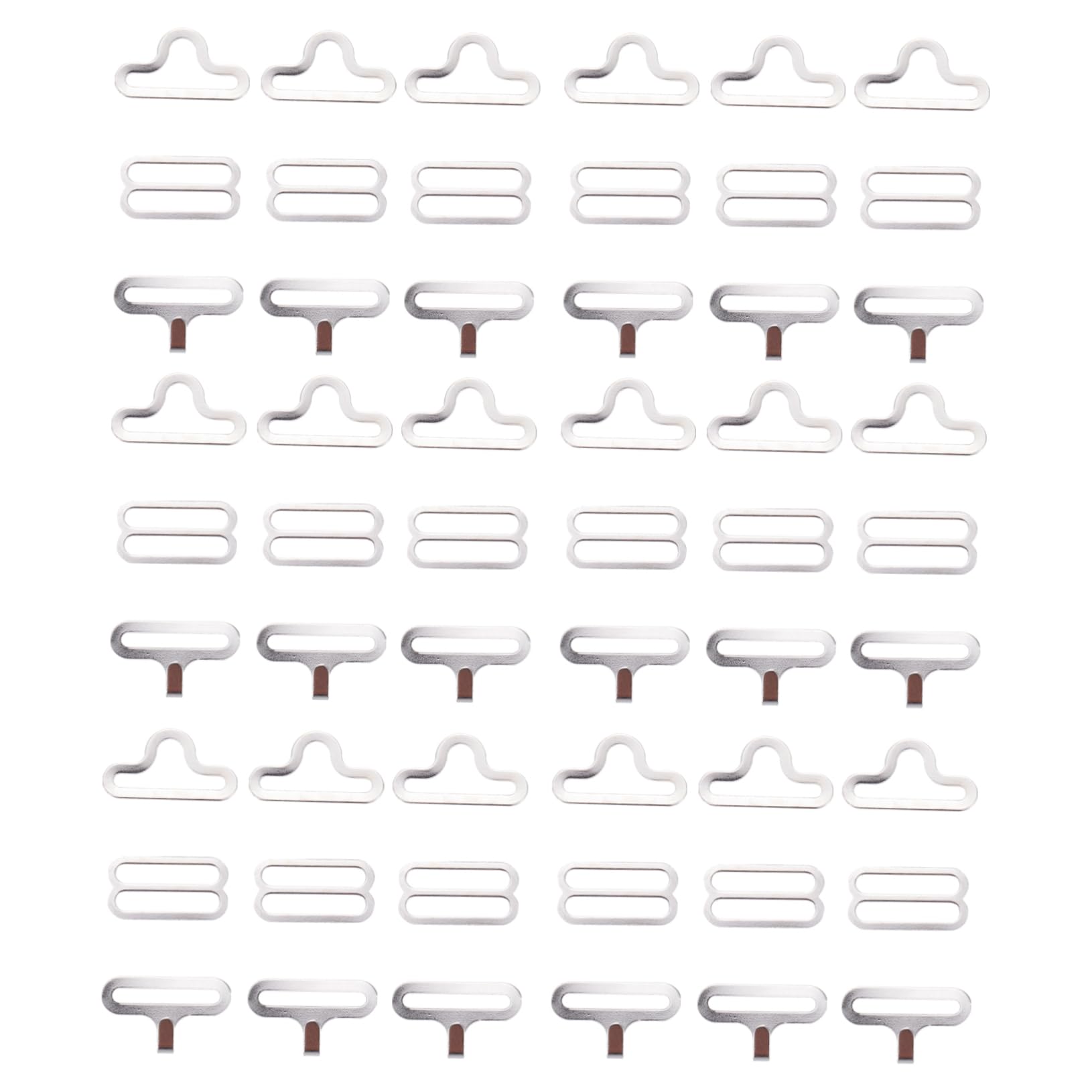 ERINGOGO 50Sets Adjustable Necktie Buckles Tie Strap Clips with Slide Eye Hook for Bow Ties Sling Shoulder Straps Durable Resistant Design for Everyday Use