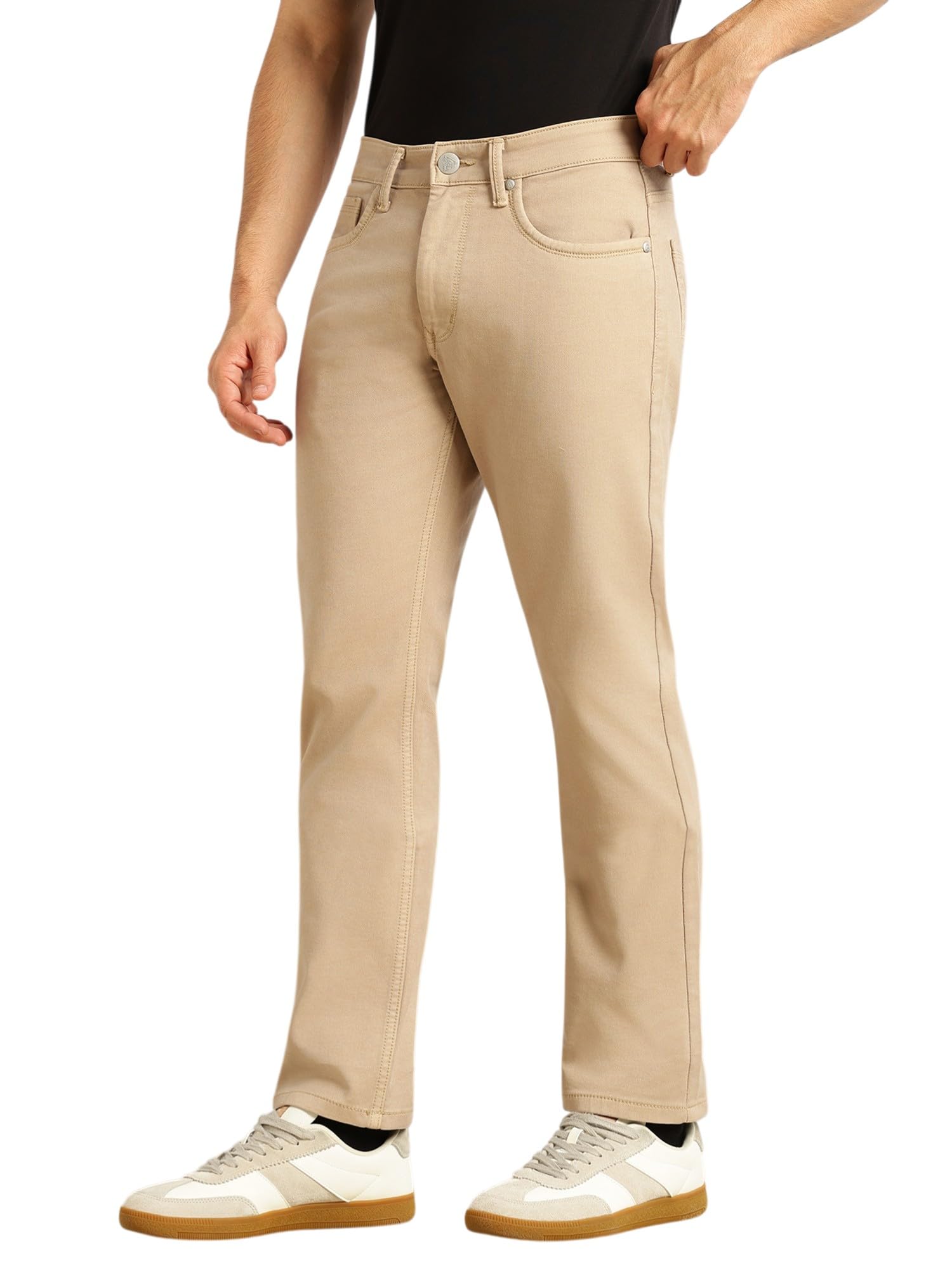 thomas scott Men's Cricket Club Collection Straight Fit Stretchable Jeans | Mid-Rise Light Shade Denim | Clean Look | 5 Pocket Design-picture-34