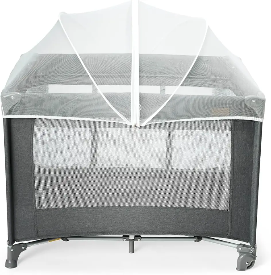 MaxiBaby Berço Portátil Infantil Cercado 0-15kg Lazy Grafite