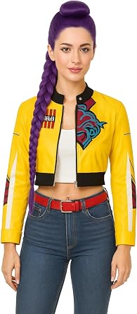 Yellow KPop Anime Star Jacket Womens Small 5-7