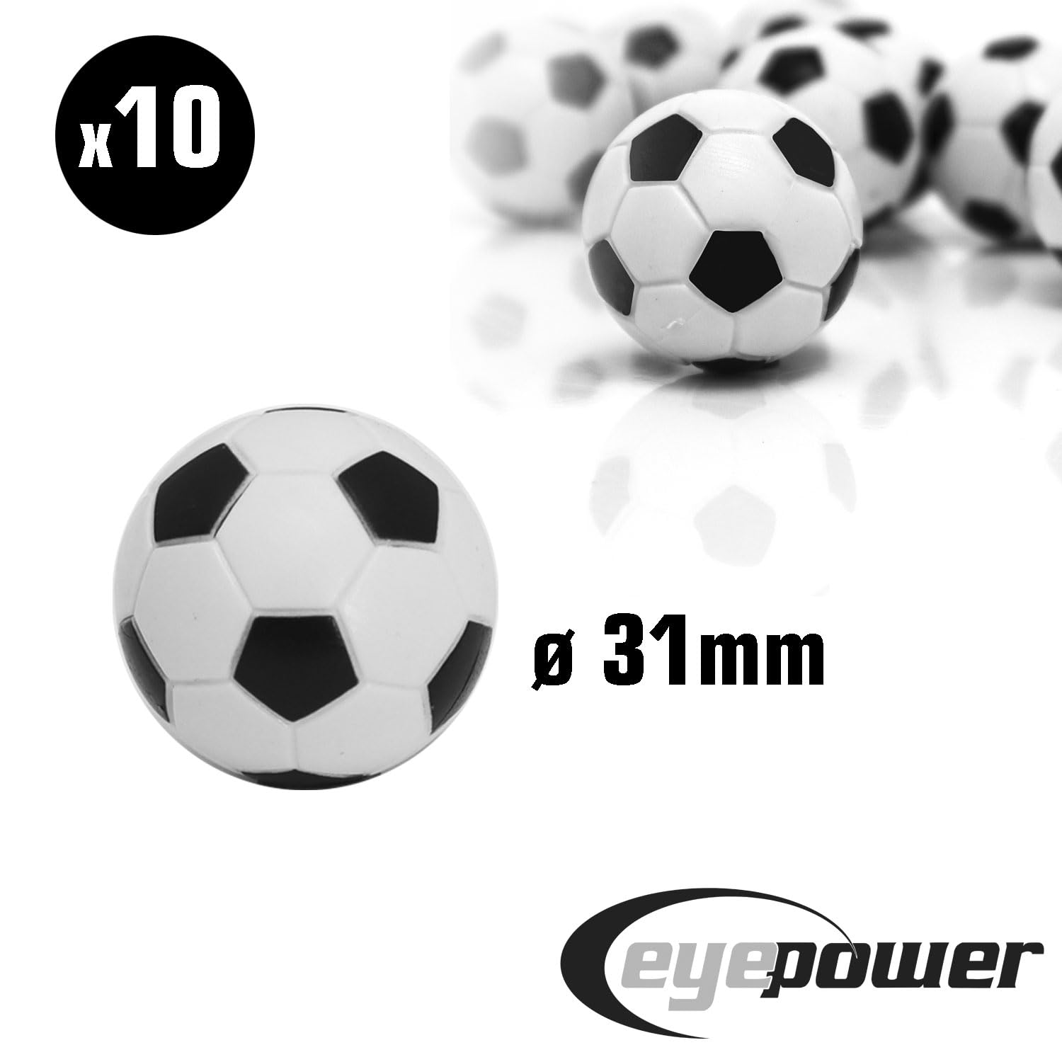 2 Palline Da Calcio Balilla Professionali &Oslash;36mm - In Plastica Dura Antiscivolo Per Tornei