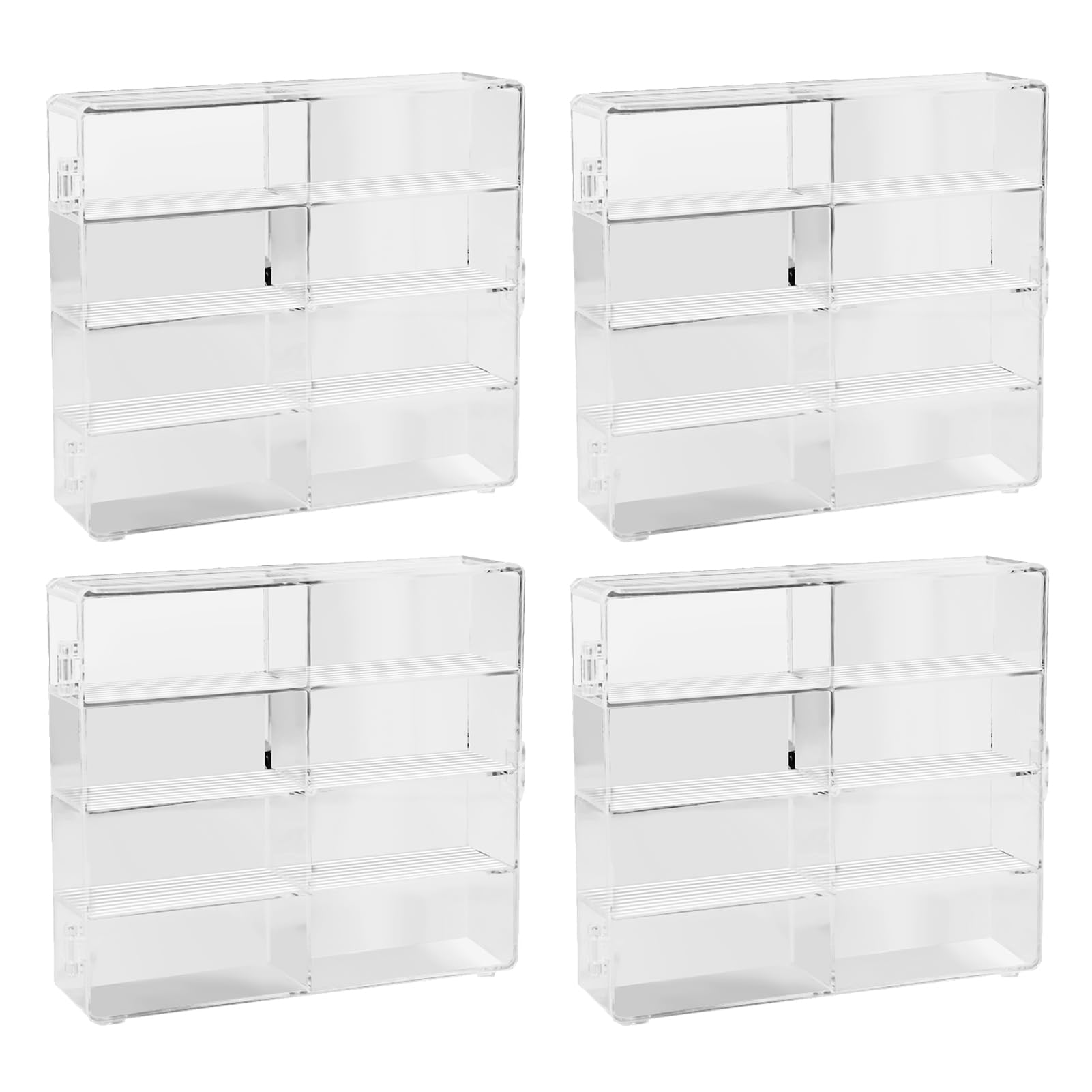 Vitrina de Coches de Juguete a Escala de 4 Piezas, Vitrina de Acrílico con Puerta Magnética, Organizador de Almacenamiento de Coches de Juguete, Cajas de Plástico PVC (4 Piezas)