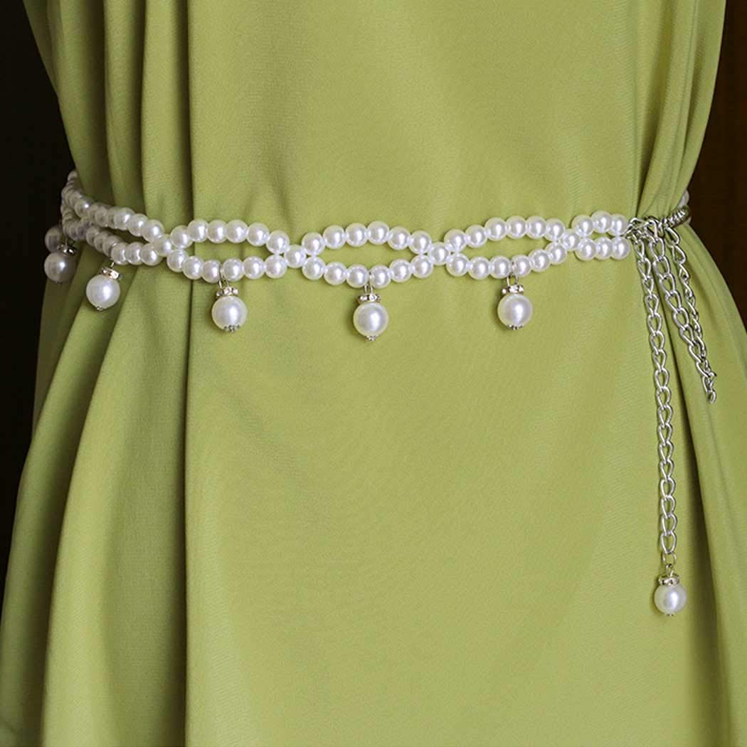 Pearl Waist Chain Belt Dainty Belly Body Chain Party Body Jewelry Accessories for Women and Girls