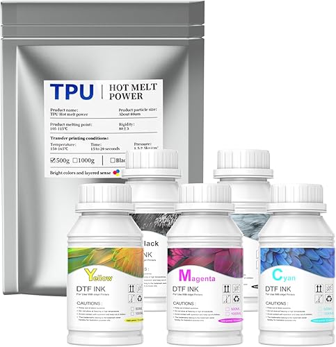 DSV Tinta DTF para impresión de película de transferencia de calor DTF directamente a película, repuesto para impresoras DTF Epson L1800, L800,