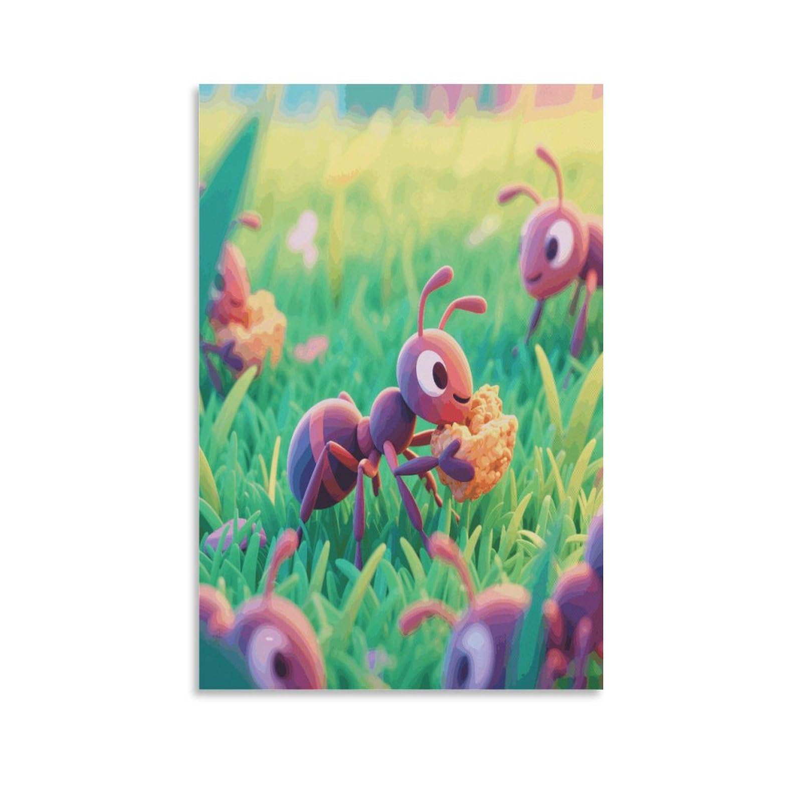 VstaDank Ants Foraging Canvas Wall Art on Canvas Prints Artwork Exquisite Decor Artwork Hang Wall Picture Hangable Decor Painting Picture Printed Poster Art for Home Decor 12x18inch(30x45cm)