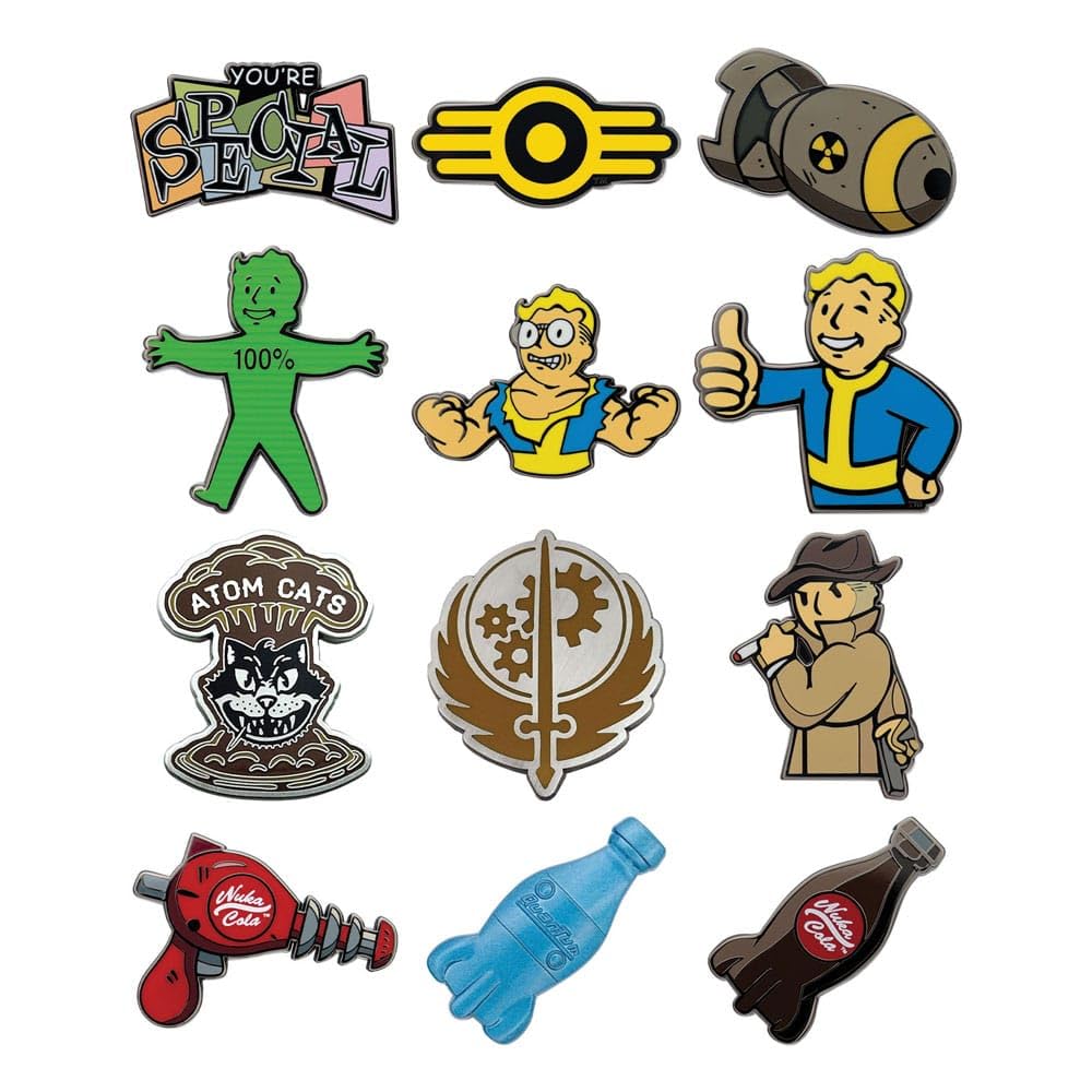 Fallout Mystery Pins Volume 2 - Scatola CDU con 12 spille per email da collezione, con licenza ufficiale per giocatori, fan e collezionisti