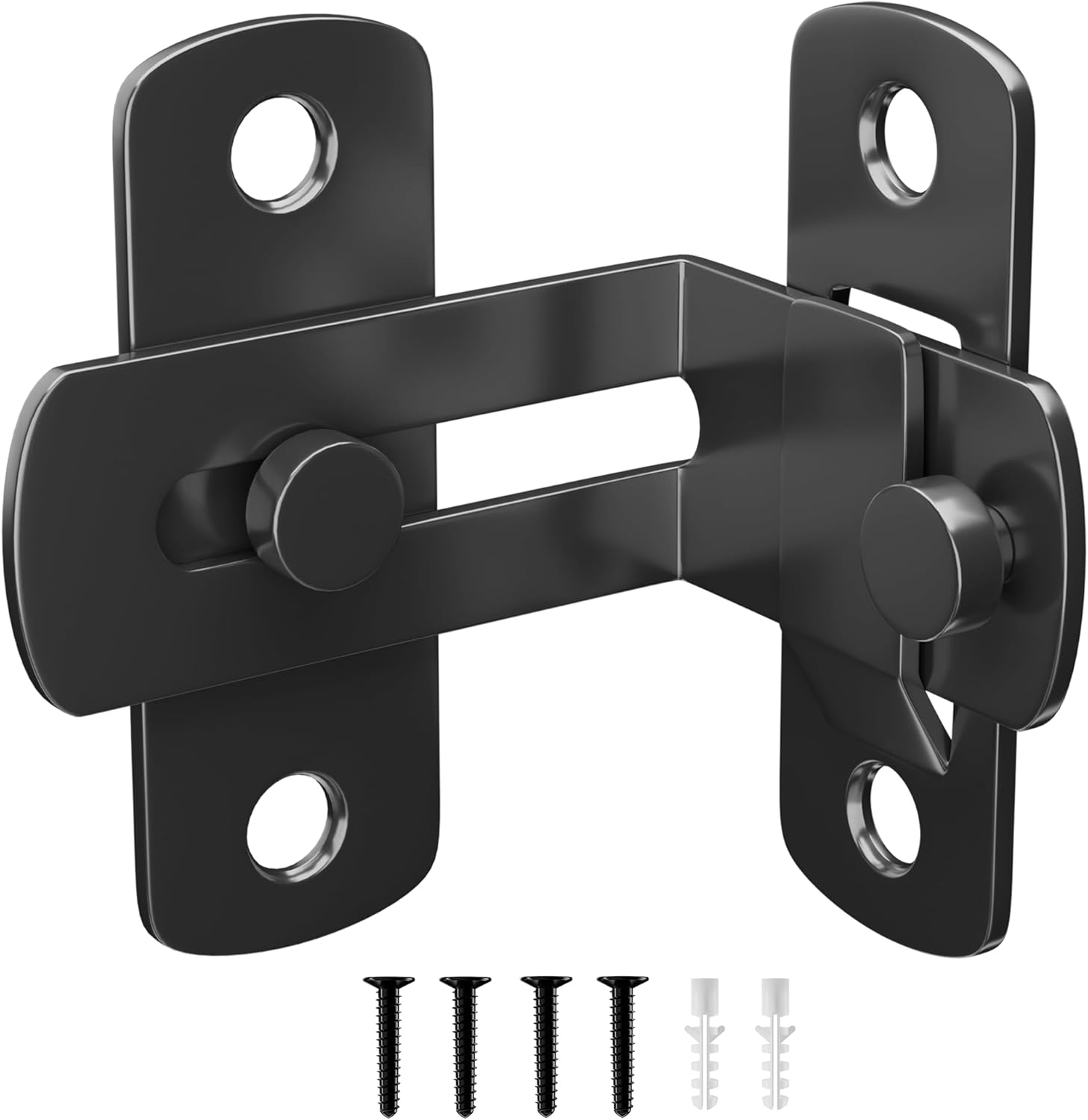 Paquete de 2 cerraduras de puerta de granero con tapa de 90 grados, protege la privacidad, pestillo de puerta de seguridad, pestillo de bloqueo de