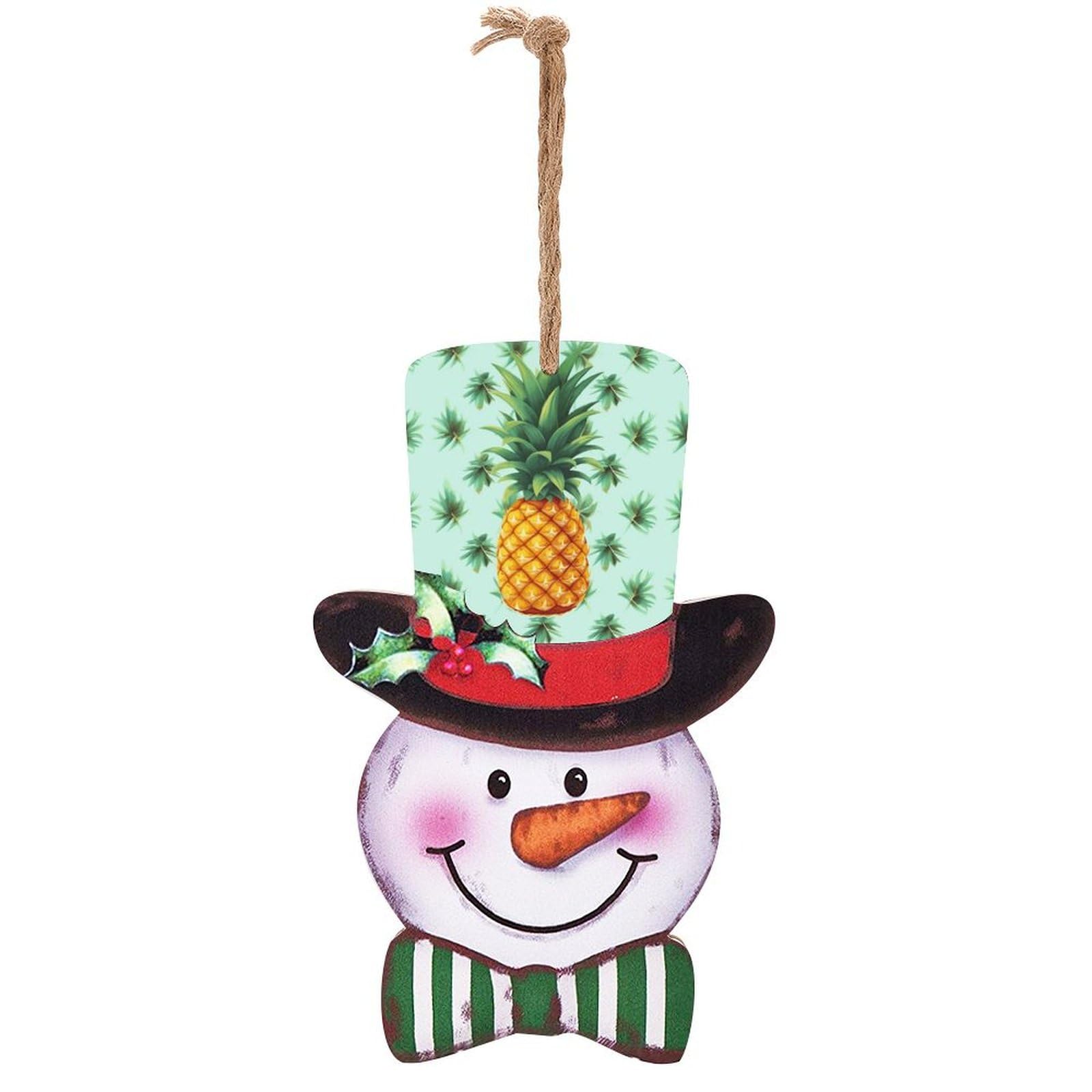 Panneau de Noël bonhomme de neige et ananas pour habiller votre porte de salon