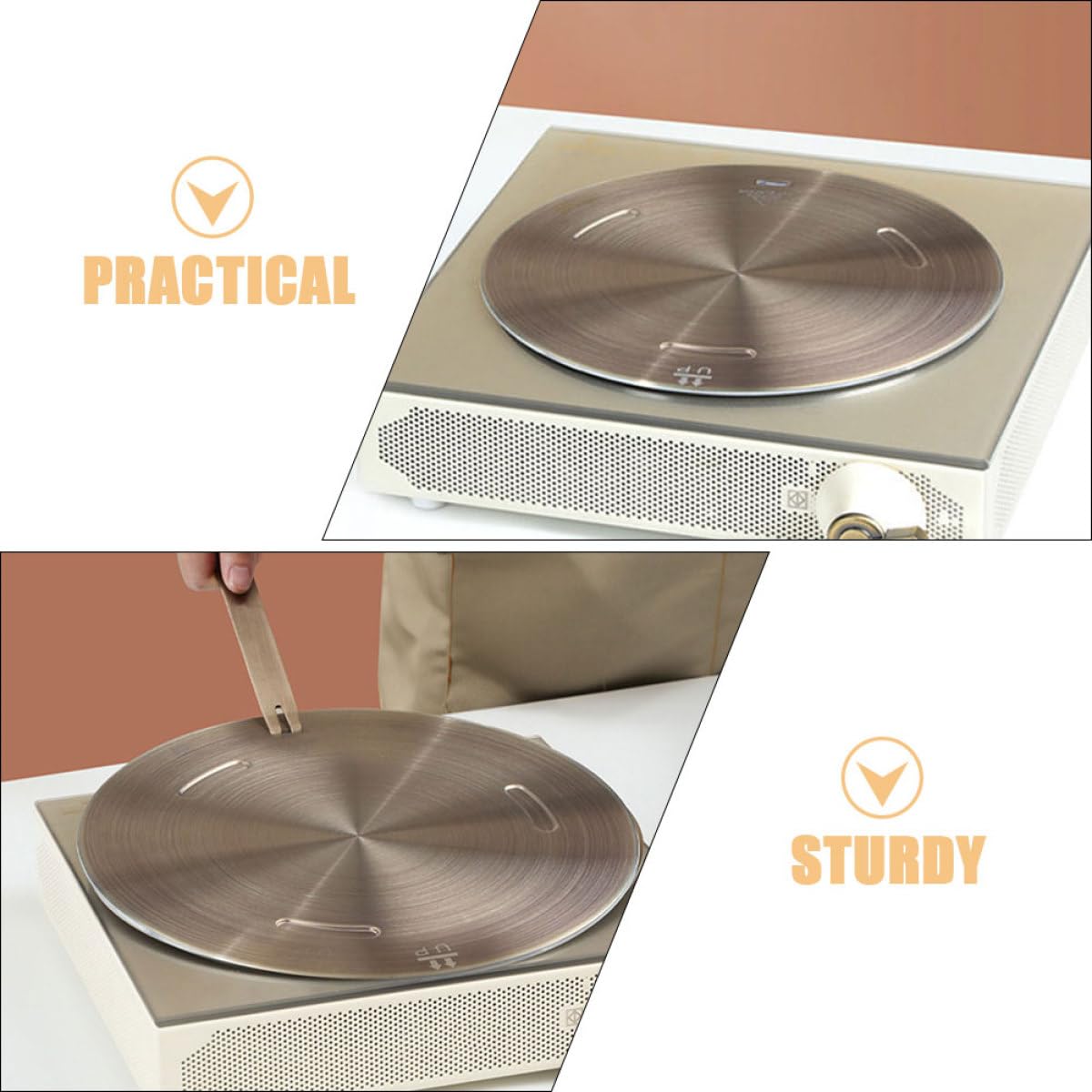Adaptador de Inducción de Acero Inoxidable, Placa Térmica para Cocina, Difusor de Calor para Estufa, Uso Doméstico