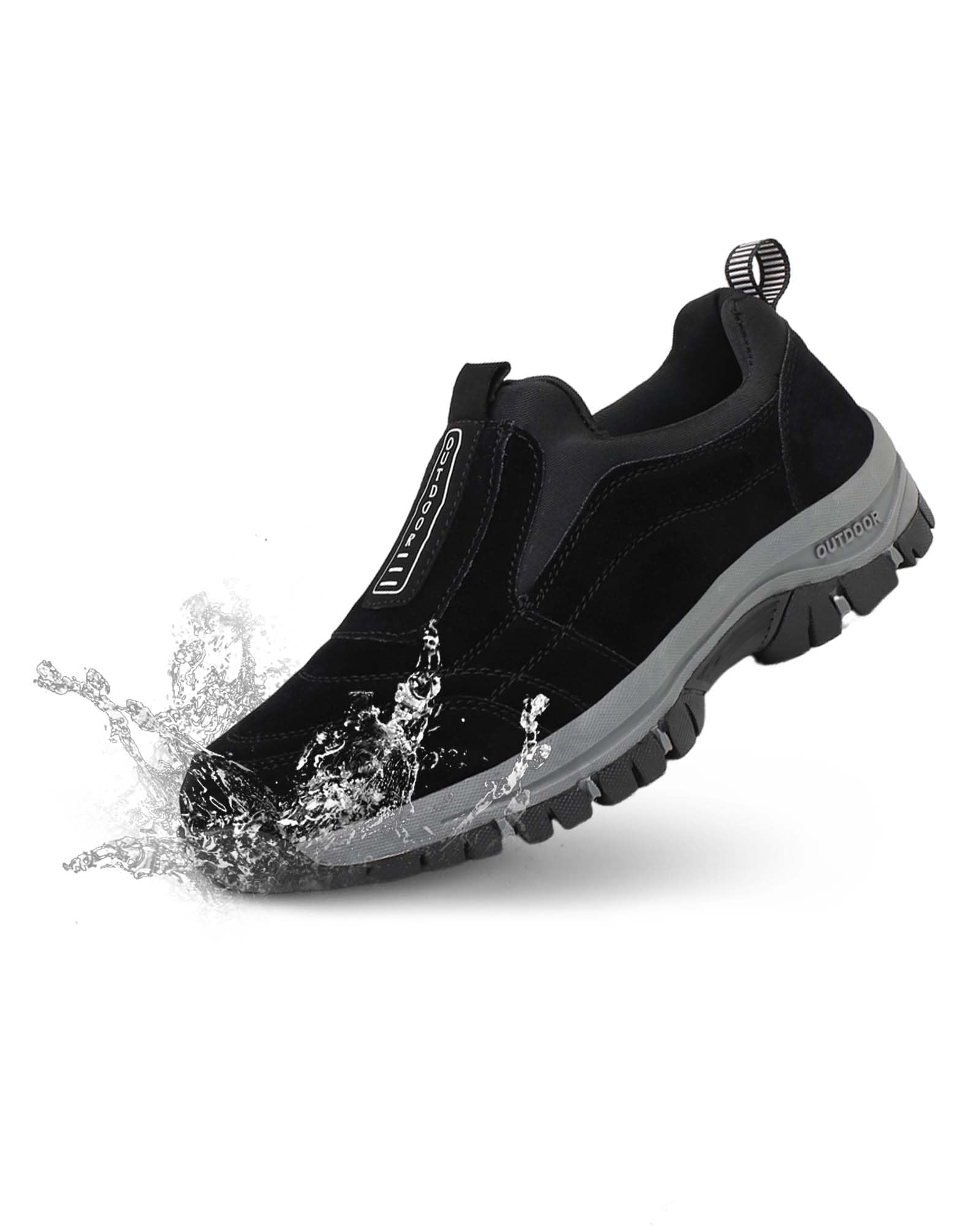 Men's Waterproof Hiking Shoes Comfortable Orthopedic Walking Shoes Slip on Outdoor Sneakers