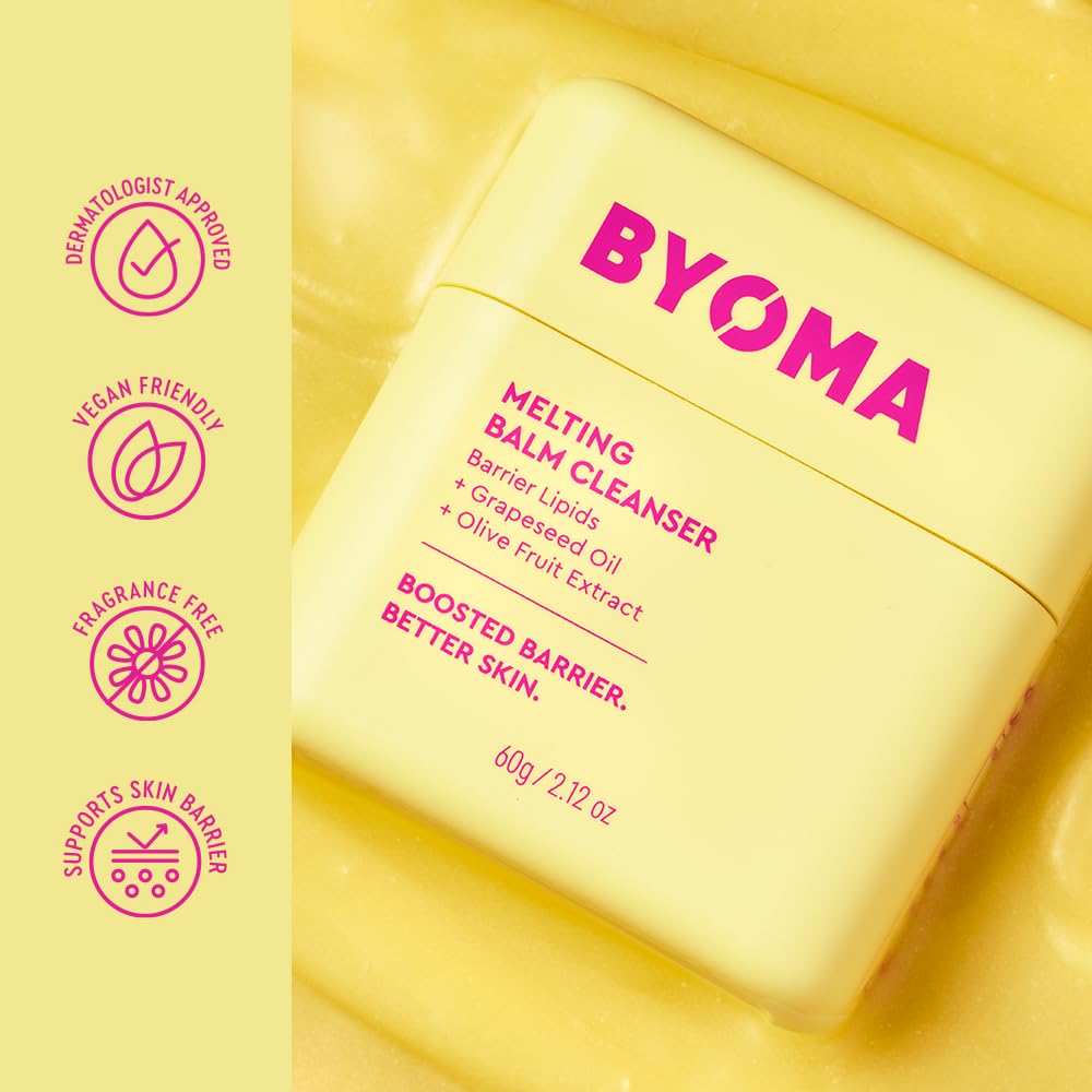 BYOMA Melting Balm Facial Cleanser - Buttery Soft Cleansing Balm for Skin Barrier Repair - Tri-Ceramide Face Wash for Sensitive Skin & All Skin Types - Deeply Hydrated Skin, No Oily Residue - 2.12 oz - Image 5