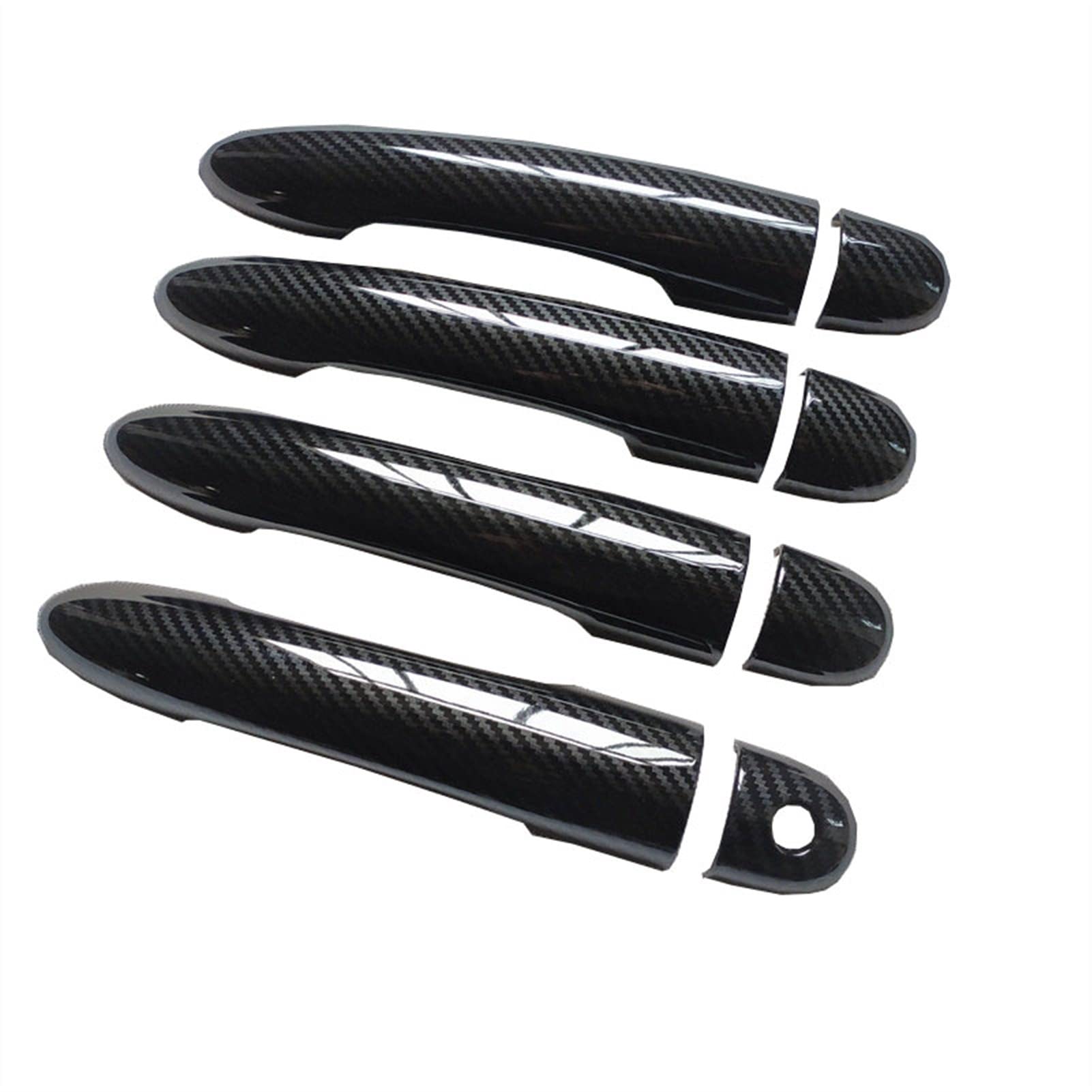 Rinkteea 1 Exterior Car Door Handle For Clio 3 Iii Mk3 Car Accessories Plastic Carbon Fiber Door Handle Cover Trim Handles Covers(1)