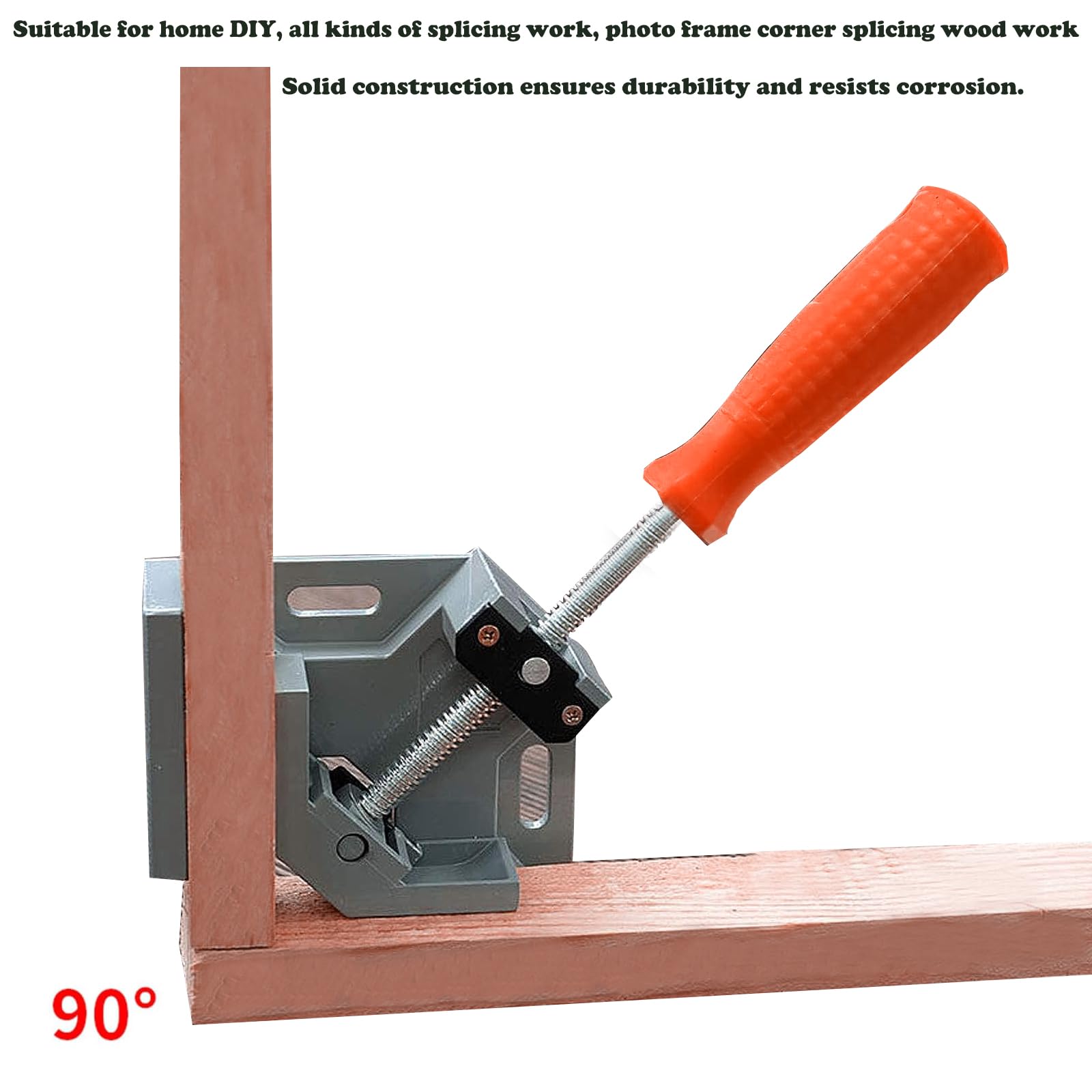 4 Piezas Sargento Escuadra 90° Aleación Aluminio - Mandíbula Giratoria Ajustable, Abrazadera Angular Resistente para Carpintería, Soldadura, Ingeniería