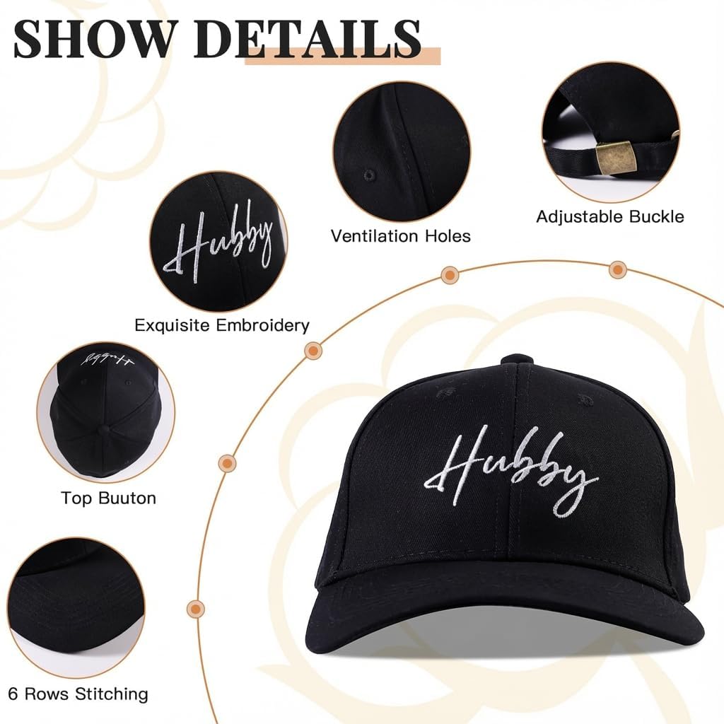 Wedding Gifts for Couples 2026, Bridal Shower Gifts, Hubby and Wifey Hat, Gift for Honeymoon Engagement Newlywed - Image 3