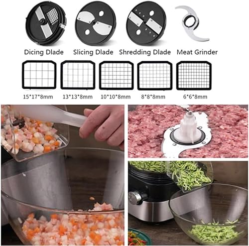Miniatura 2 de 600W Dicer eléctrico de verduras 5 en 1 Dicer eléctrico de alimentos con carne molidapicadotrituradorebanado, 6810130.591 in moldes de corte