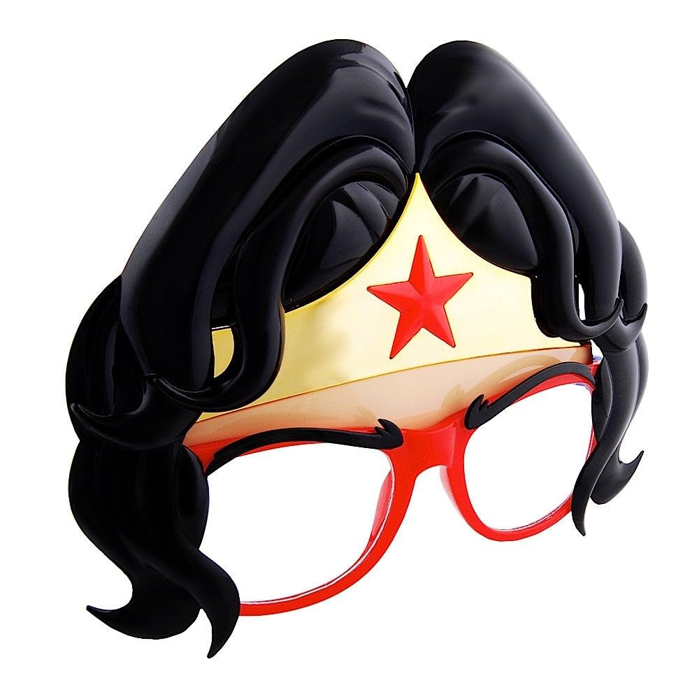 Sun-Staches womens Sun-stachesDC Comics Wonder Woman Star Sunglasses, Party Favors, UV400