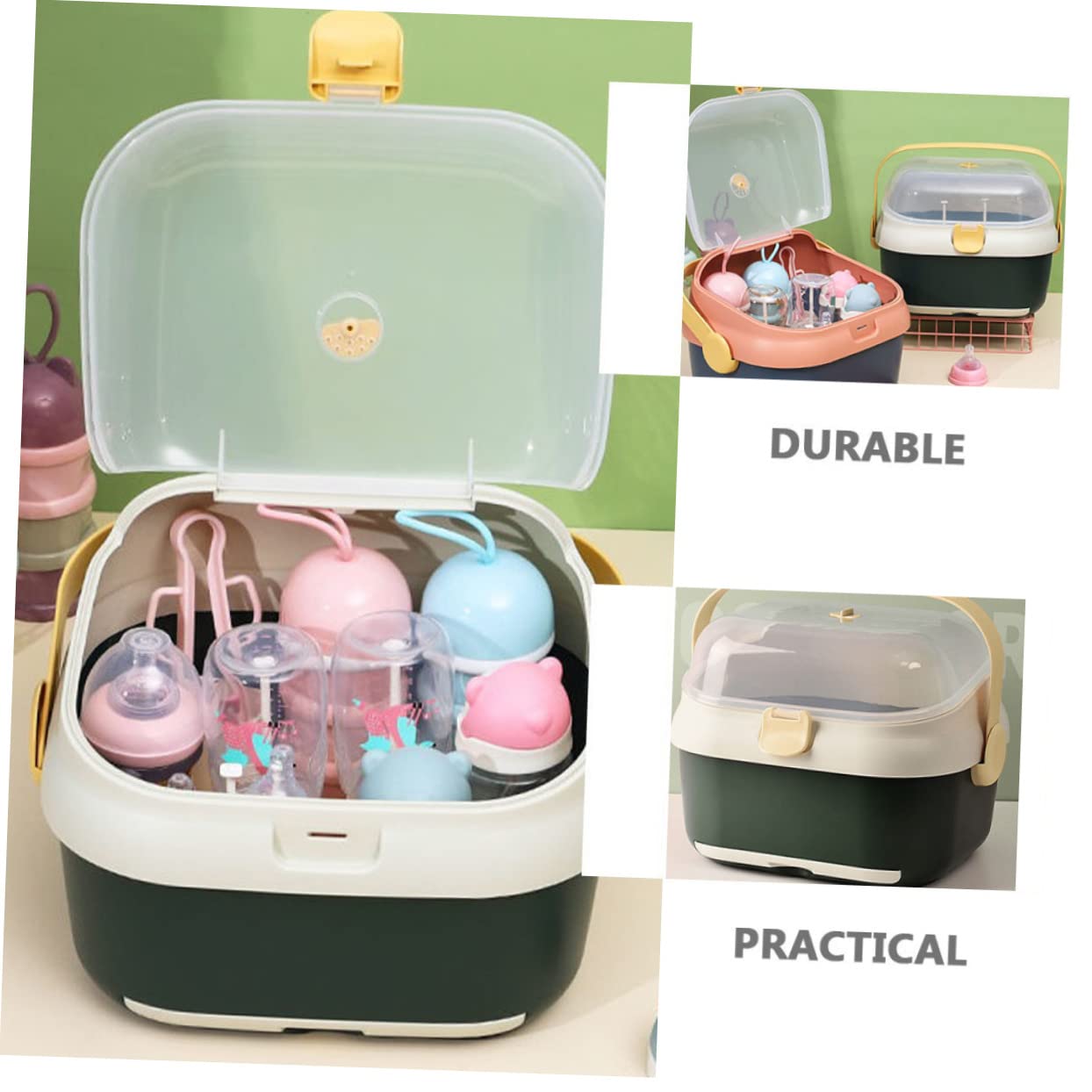 Trockenbox für Babyflaschen aus Pp mit Staubschutz und Abtropffunktion Aufbewahrungsbox für Milchflaschen zur Hygienischen Lagerung und Trocknen