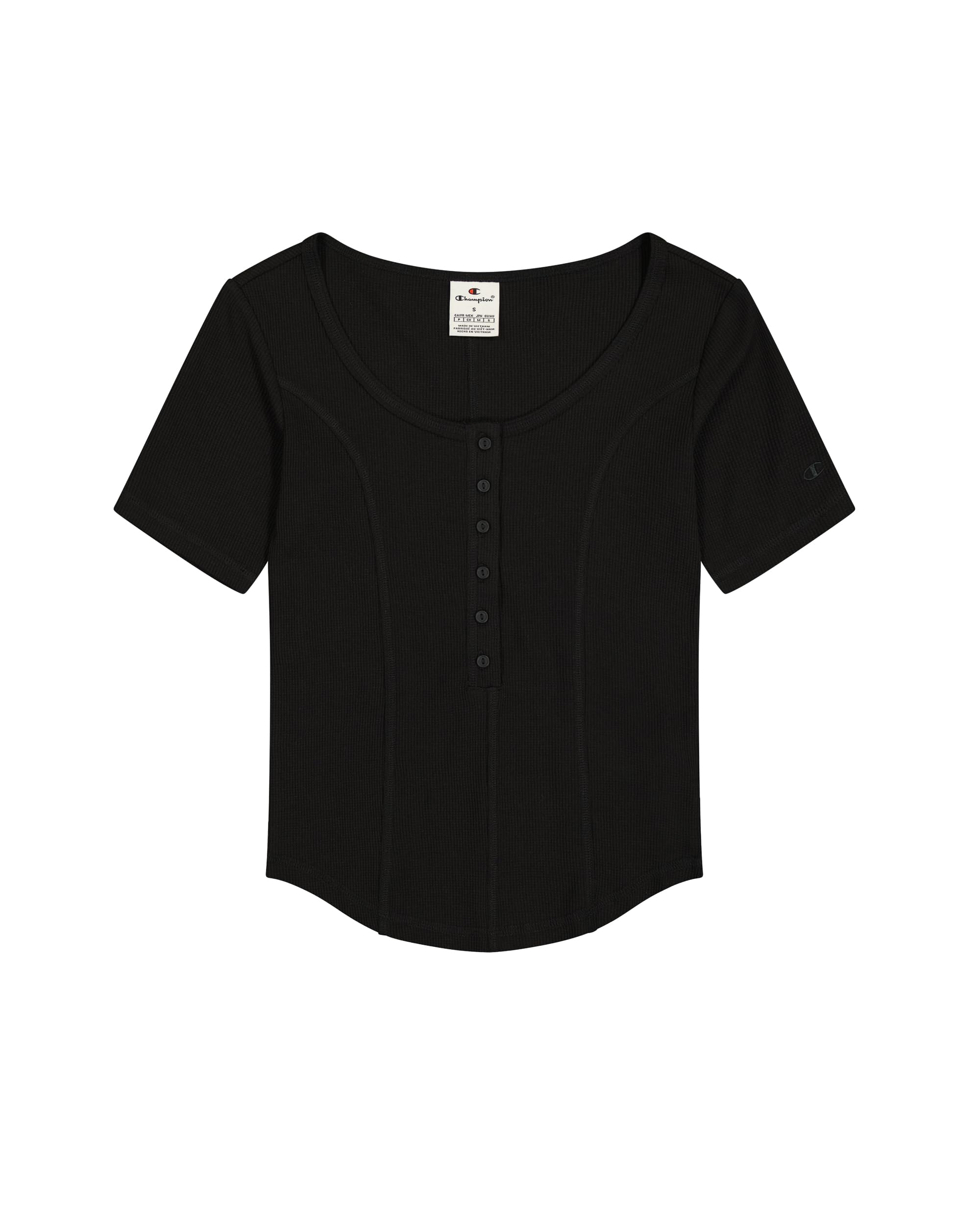 Champion Legacy Emotional Dance W (117437) - Light Cotton/Poly Waffle (140g) SS Crewneck T-Shirt, Black (NBK), L Emotional Dance Women's FW24, Black (NBK), L