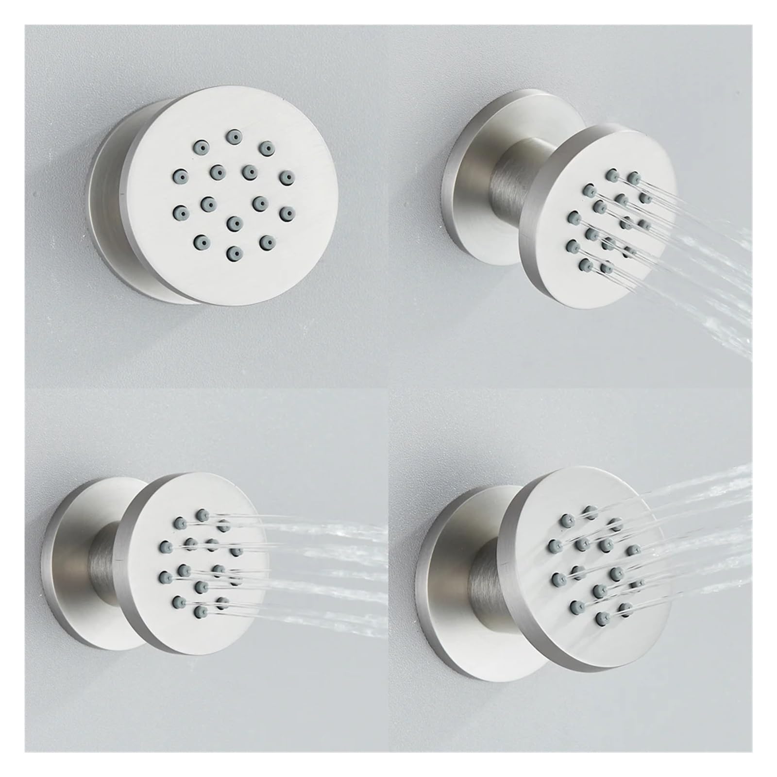 QTANZIQI Juego de Cabezal de Ducha Redondo Cepillado - 2 Piezas Accesorios para grifos de baño Ocultos para Sistemas de Ducha Rociador de Agua a Alta presión Fácil instalación