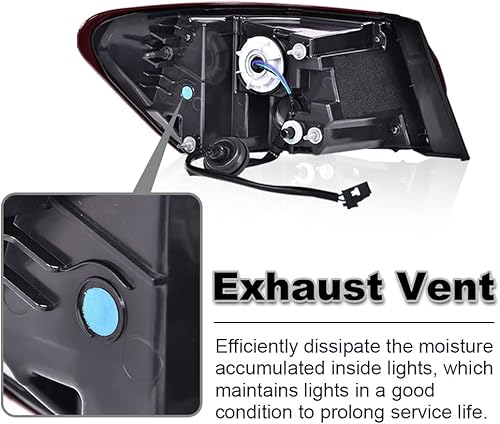 Miniatura 8 de G-PLUS Lámpara de luz trasera LED compatible con Chevy Malibu 2019 2020 2021 2022 exterior derecha derecha lateral del pasajero, luces traseras,